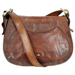 Retro The Bridge Brown Leather Saddle Shoulder Bag