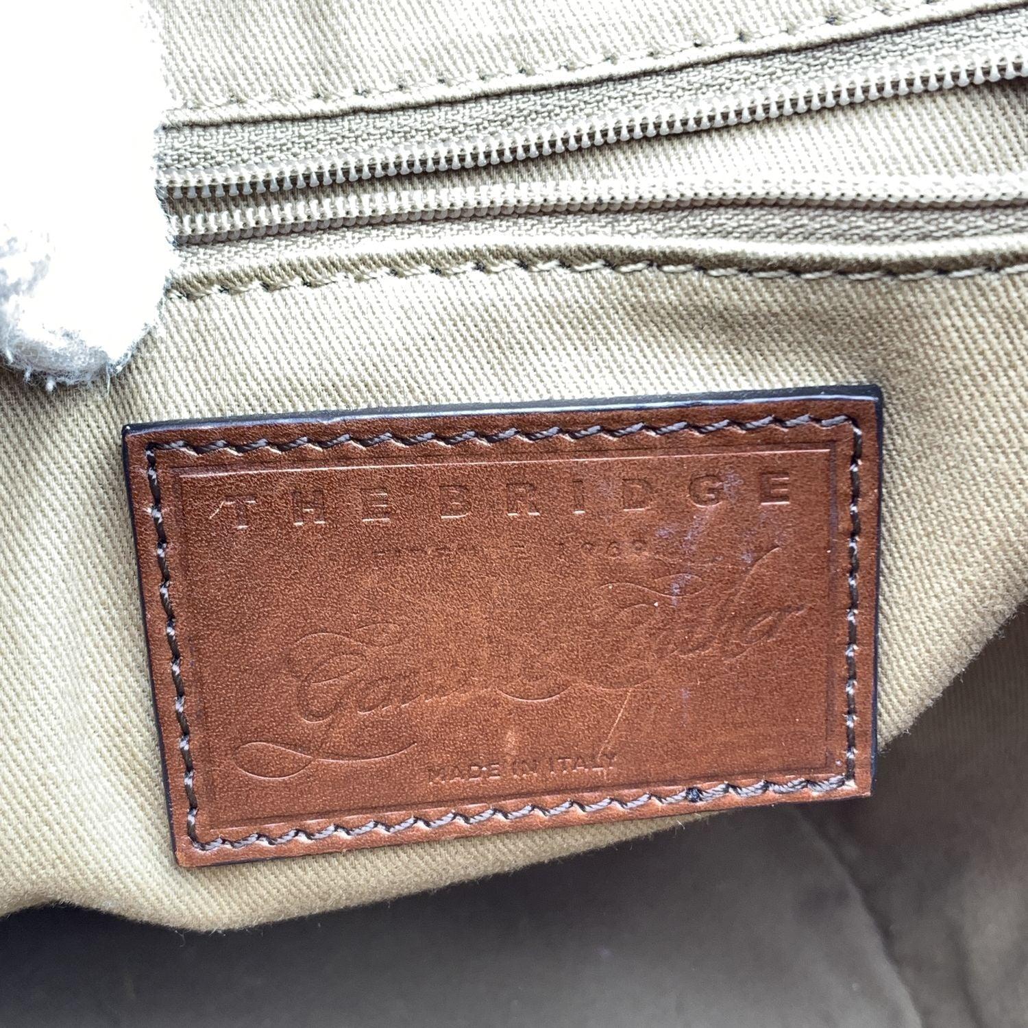 The Bridge Brown Leather Shoulder Bag Flap Bucket For Sale 2