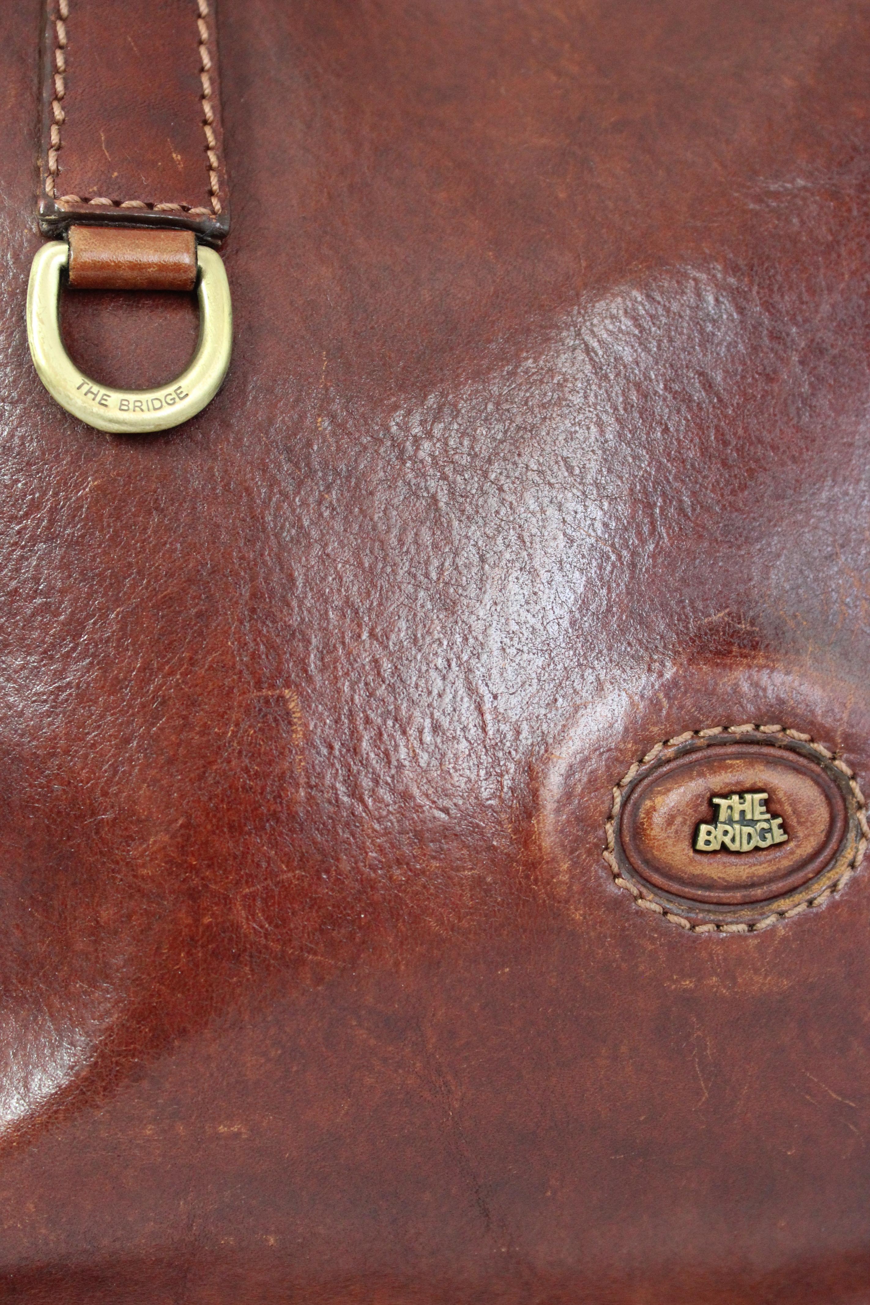 The Bridge Brown Leather Shoulder Shopper Bag 4