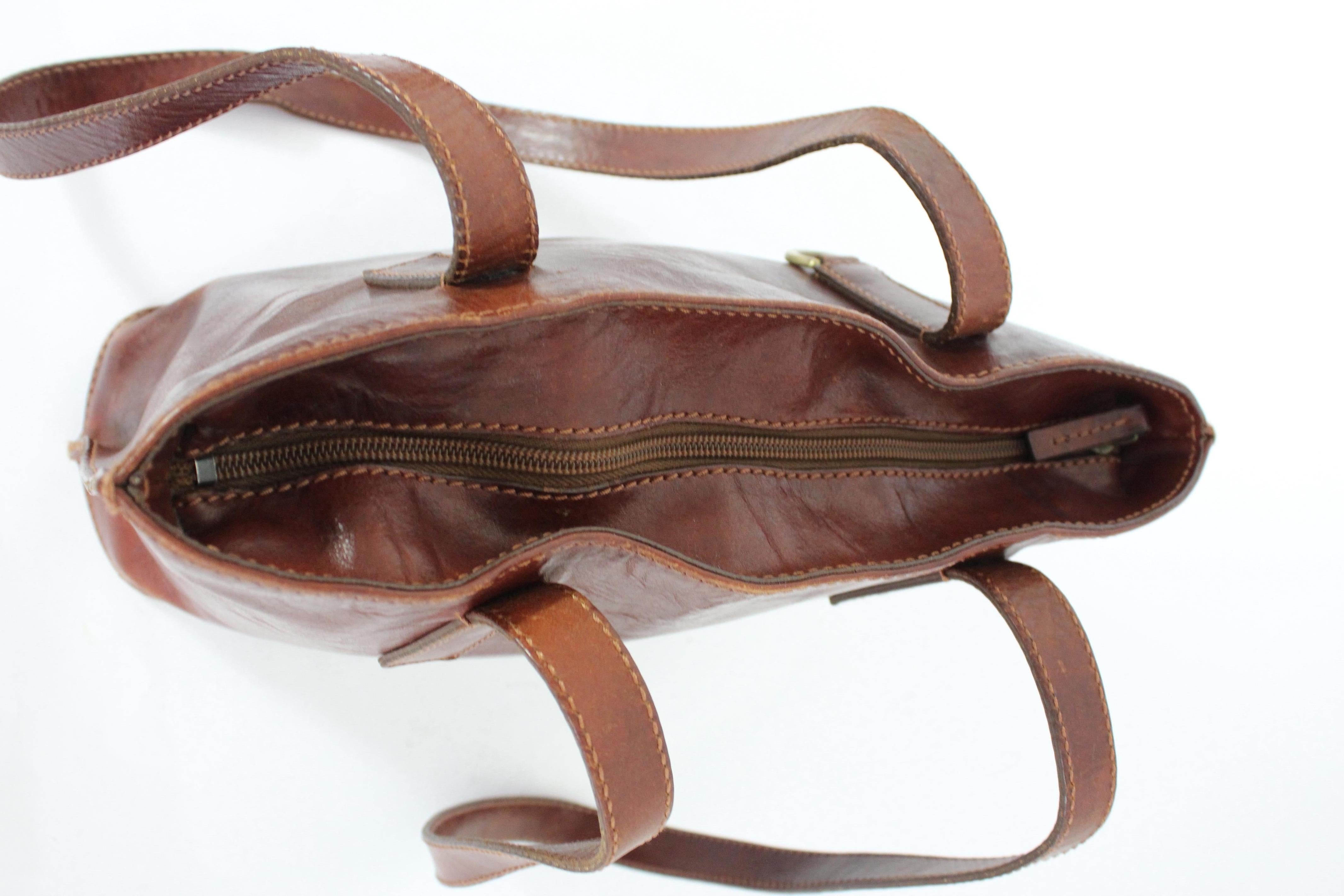 The Bridge Brown Leather Shoulder Shopper Bag 5