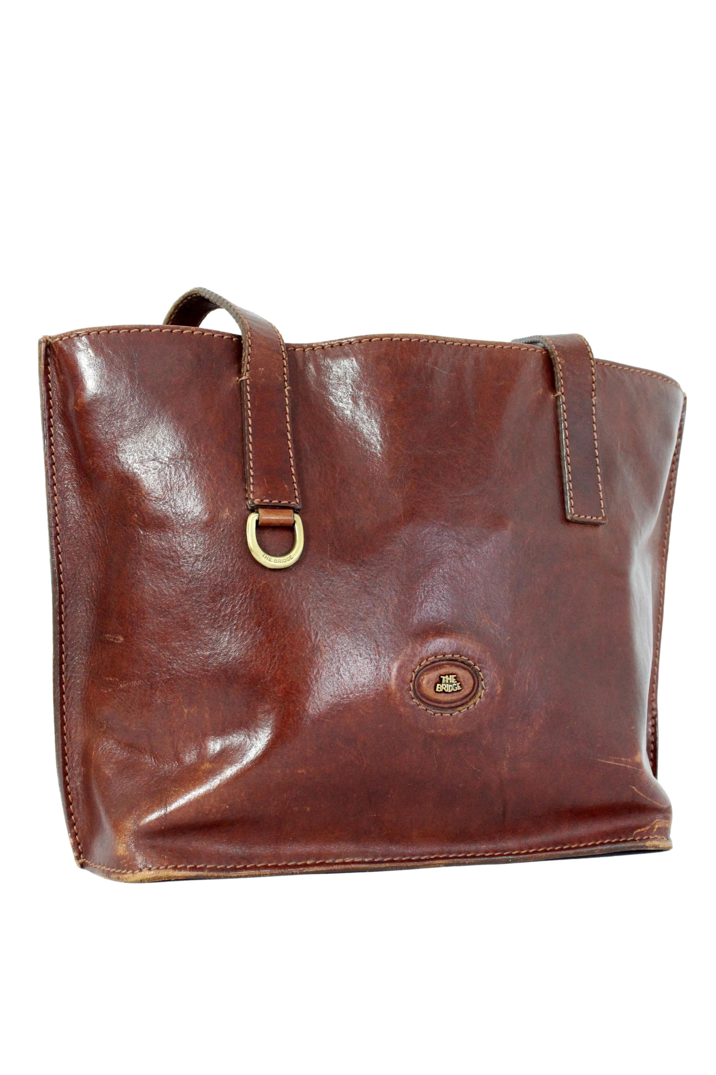 The Bridge Braune Shopper-Tasche aus Leder Damen