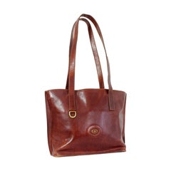 The Bridge Brown Leather Shoulder Shopper Bag