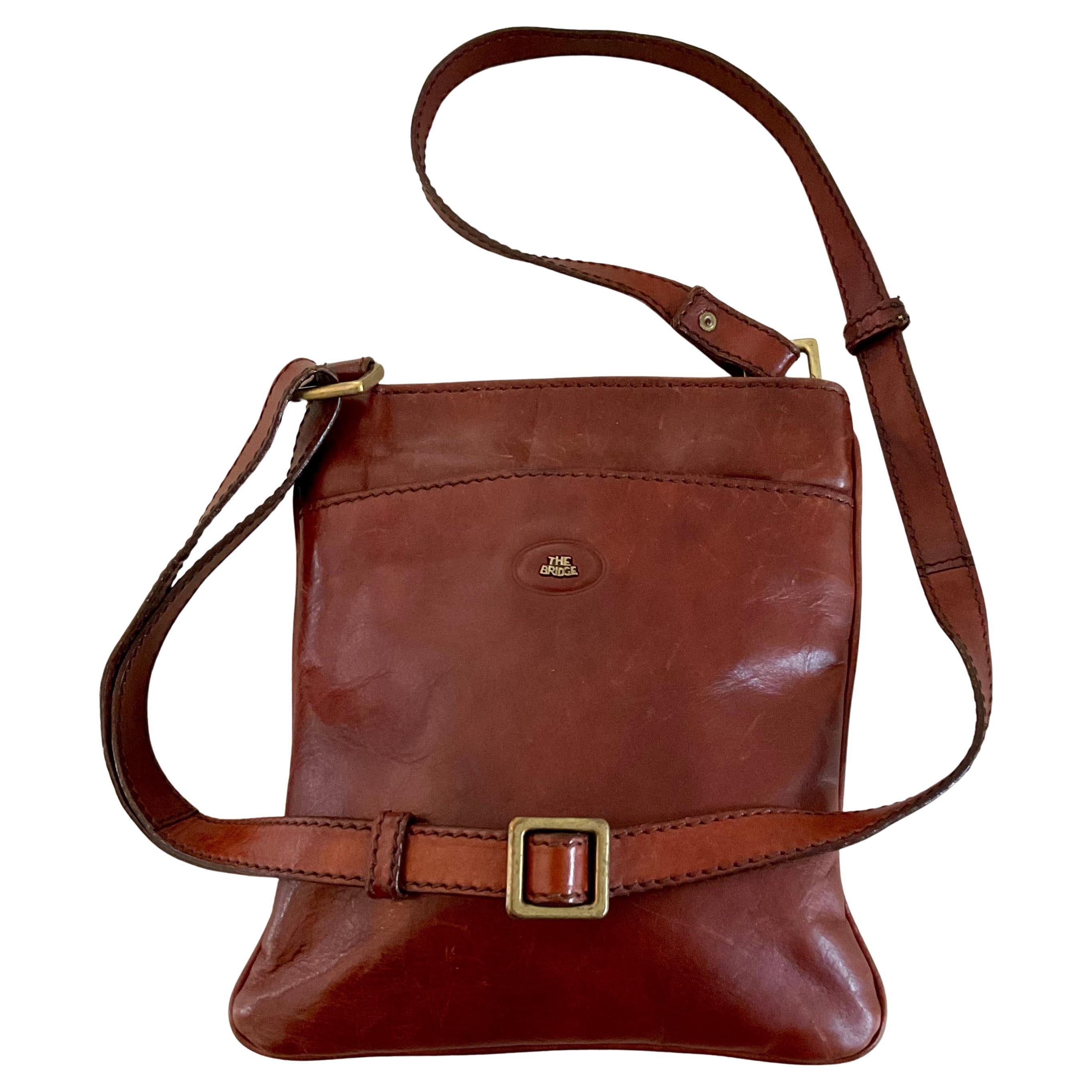 Borsa a tracolla in pelle The Bridge anni '80