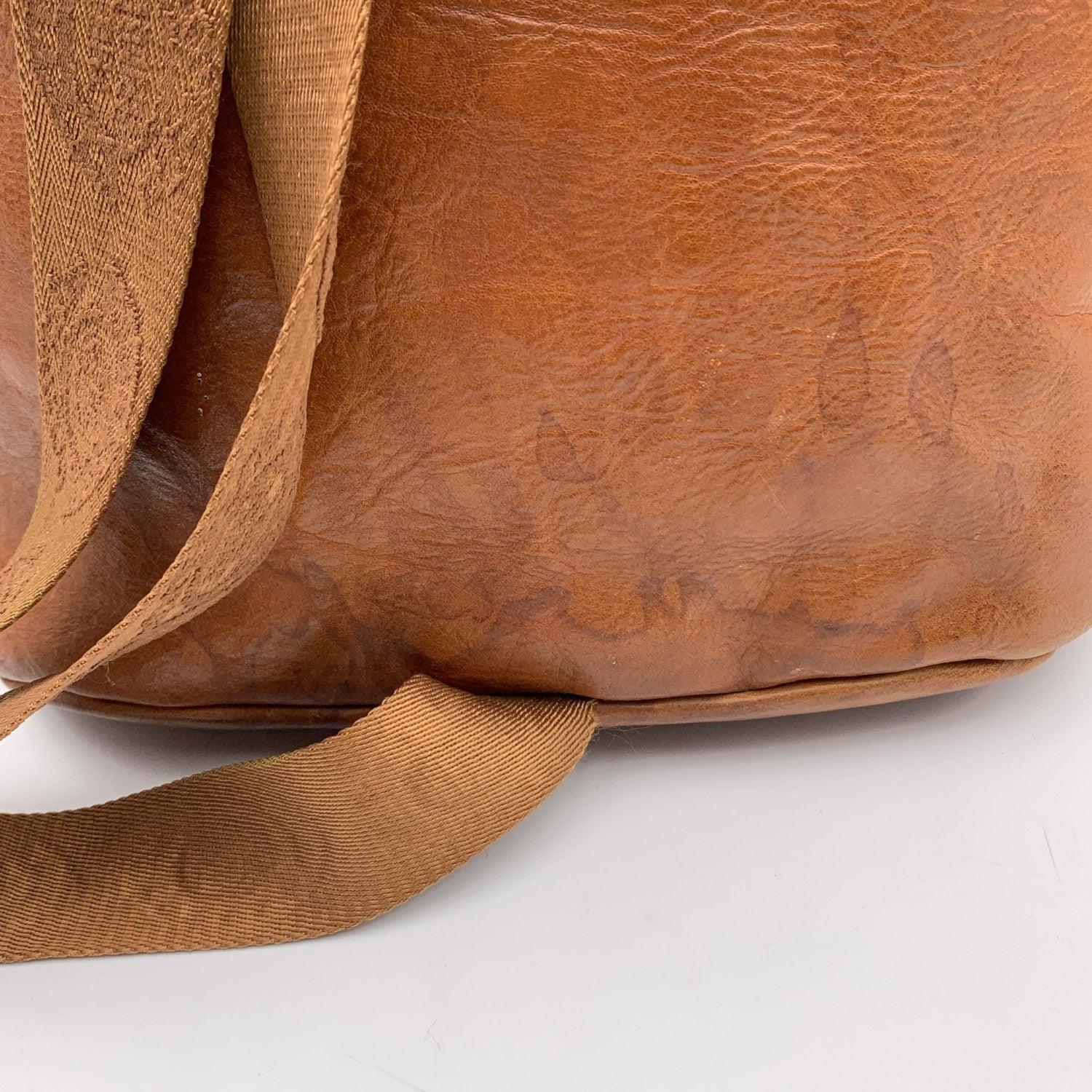 The Bridge Vintage Brown Leather Backpack Shoulder Bag For Sale 1