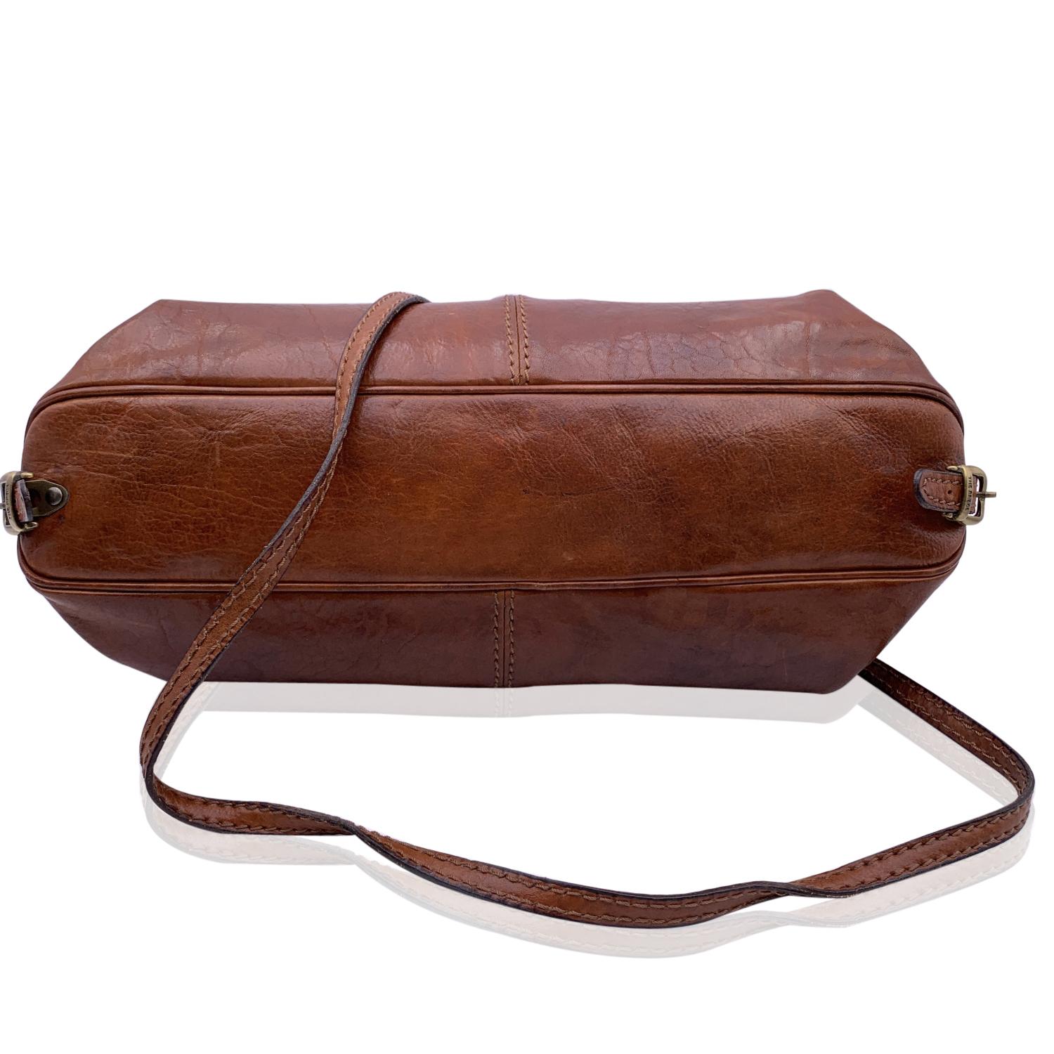 The Bridge Vintage Brown Leather Doctor Bag Satchel Handbag with Strap 1