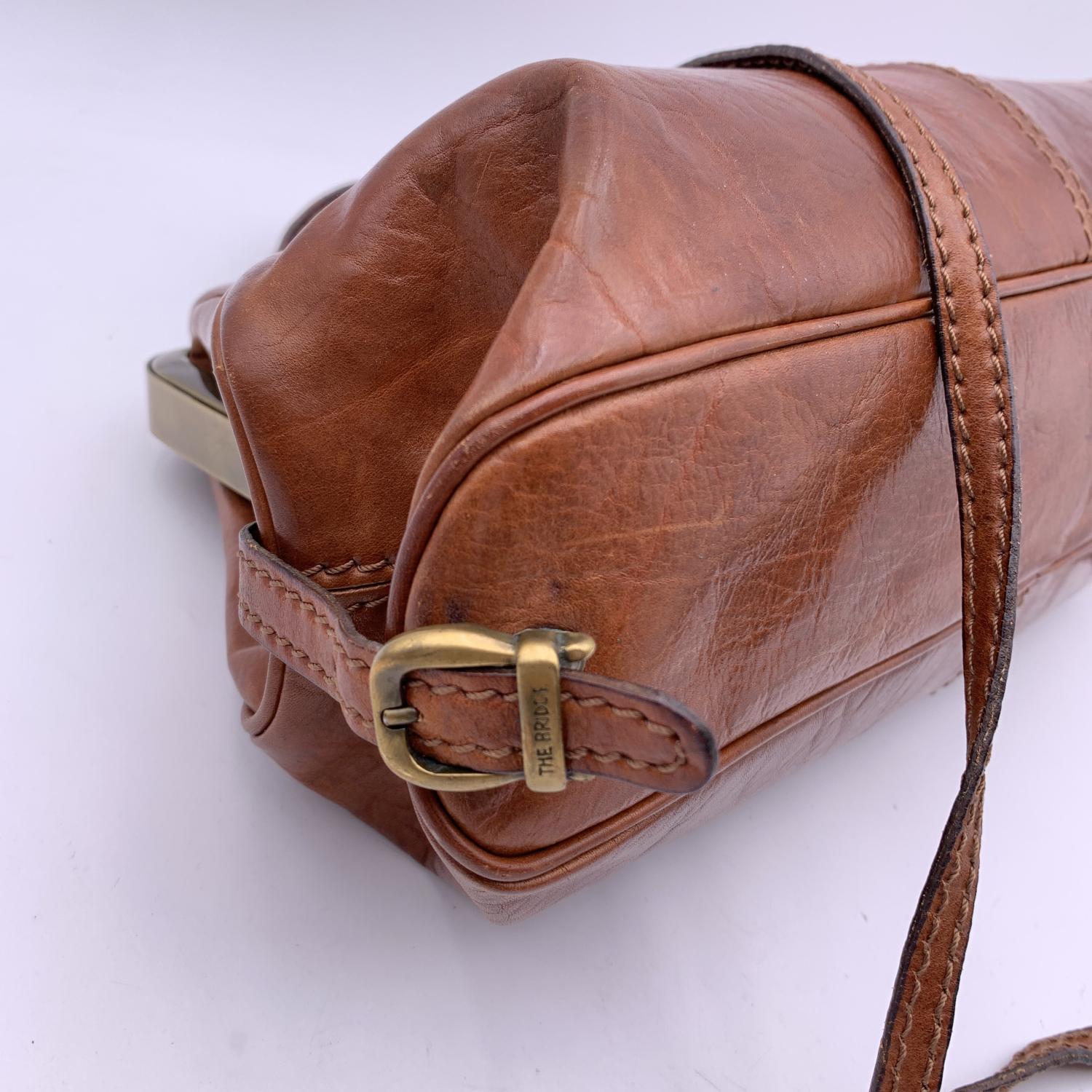 The Bridge Vintage Brown Leather Doctor Bag Satchel Handbag with Strap 2