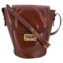 The Bridge Borsa a tracolla in pelle marrone vintage con patta e secchiello