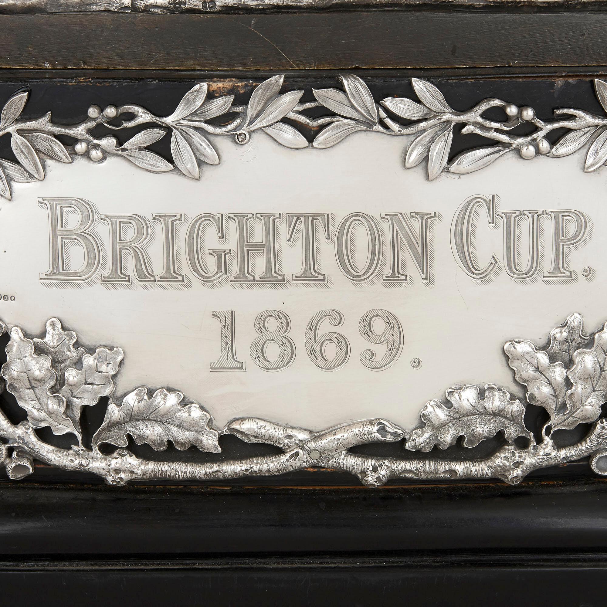 19th Century Brighton Cup, Very Large Silver and Bronze Horse Racing Trophy by Monti