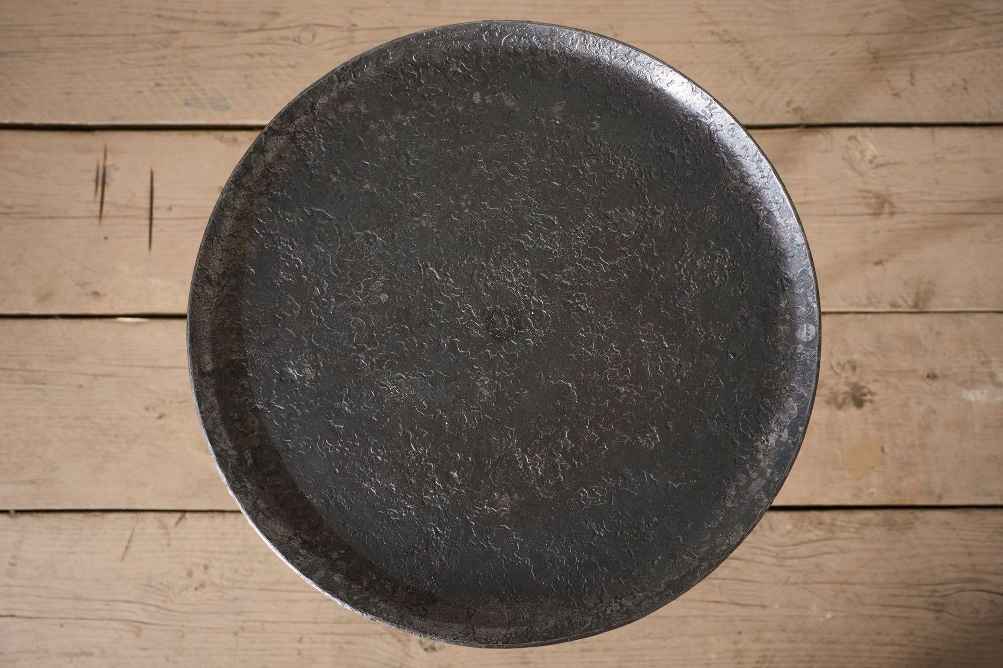The 'Brokkr' Forged Steel Martini Table - Heavy texture In Excellent Condition For Sale In Malton, GB