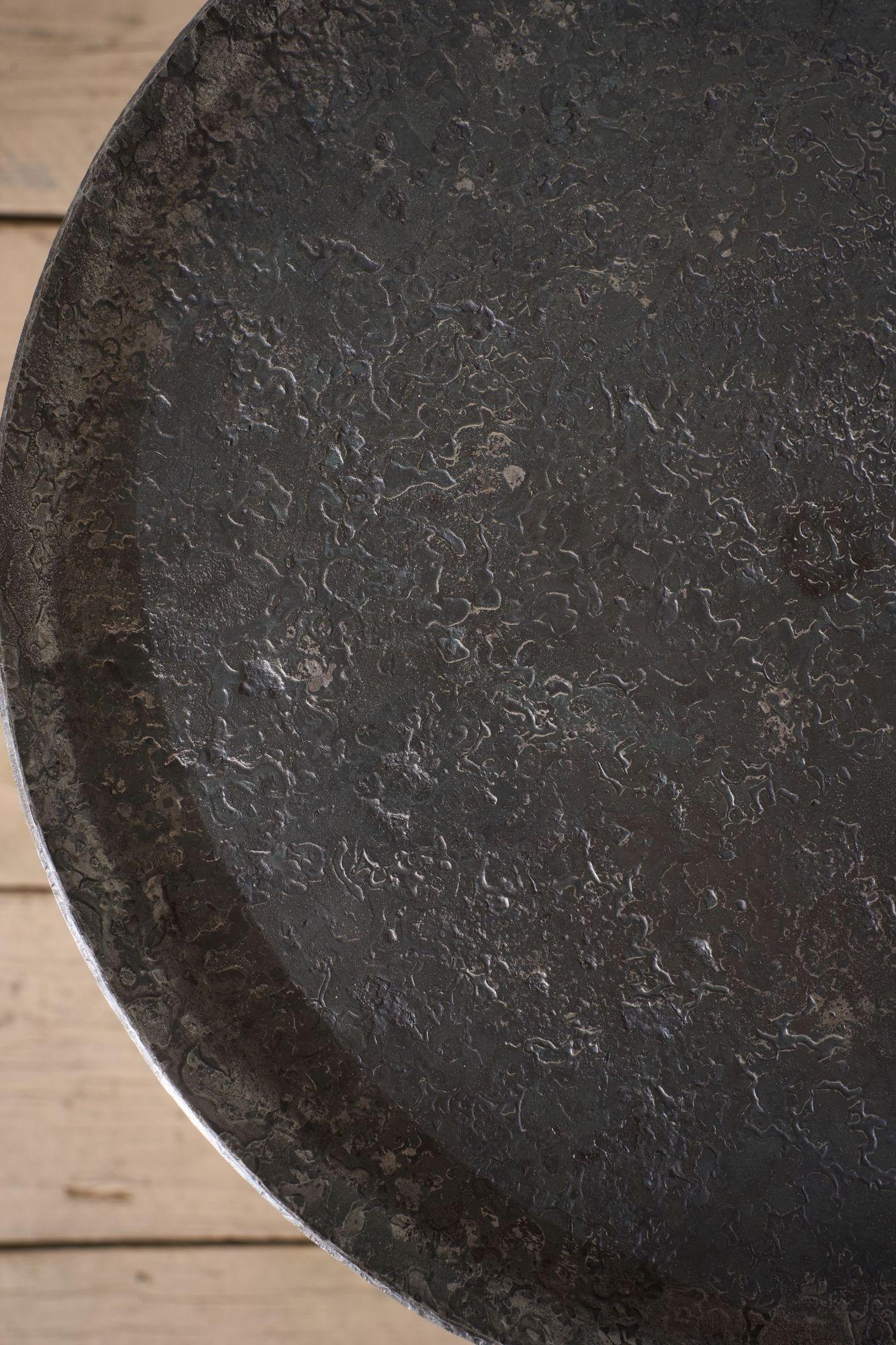 Contemporary The 'Brokkr' Forged Steel Martini Table - Heavy texture For Sale