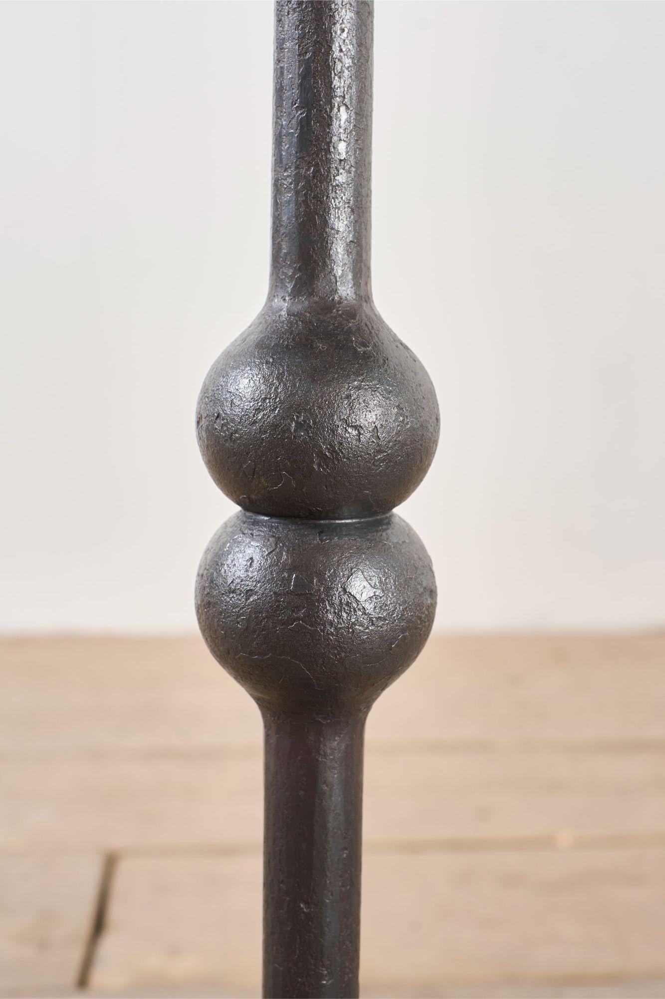 Steel The 'Brokkr' forged steel martini table with quartzite top For Sale