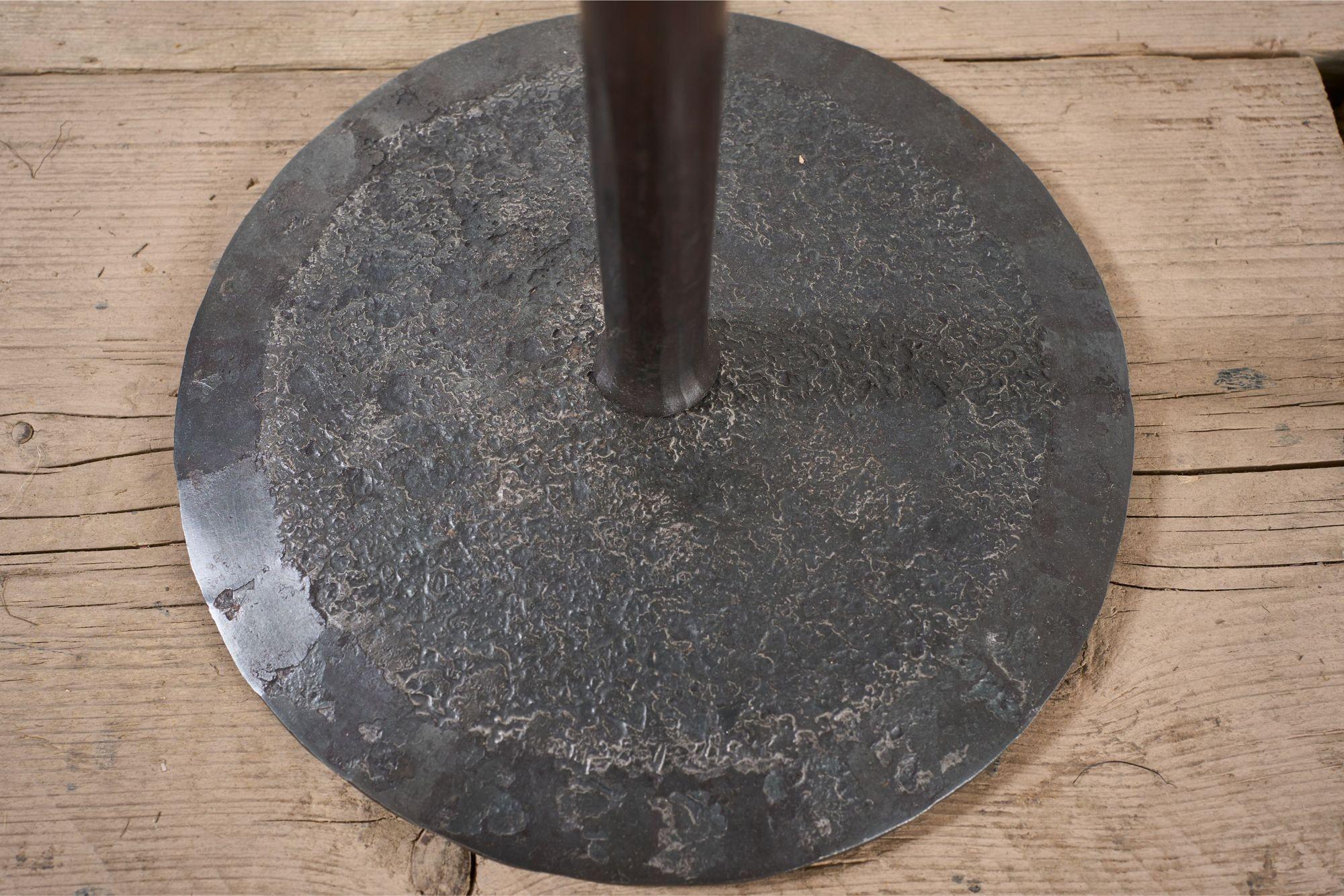 The 'Brokkr' forged steel martini table with quartzite top For Sale 1