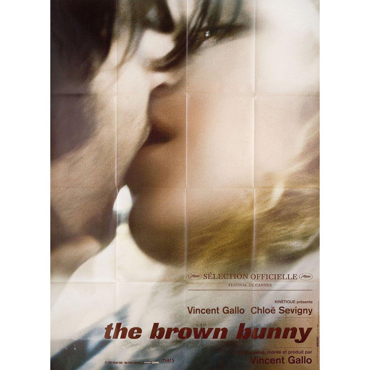 Original 2003 French grande poster for the film The Brown Bunny directed by Vincent Gallo with Vincent Gallo / Chloe Sevigny / Cheryl Tiegs / Elizabeth Blake. Fine condition, folded. Many original posters were issued folded or were subsequently