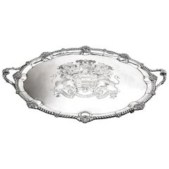 The Brownlow Tray 1809 Very Large Antique Georgian Silver Tray Serving Tea