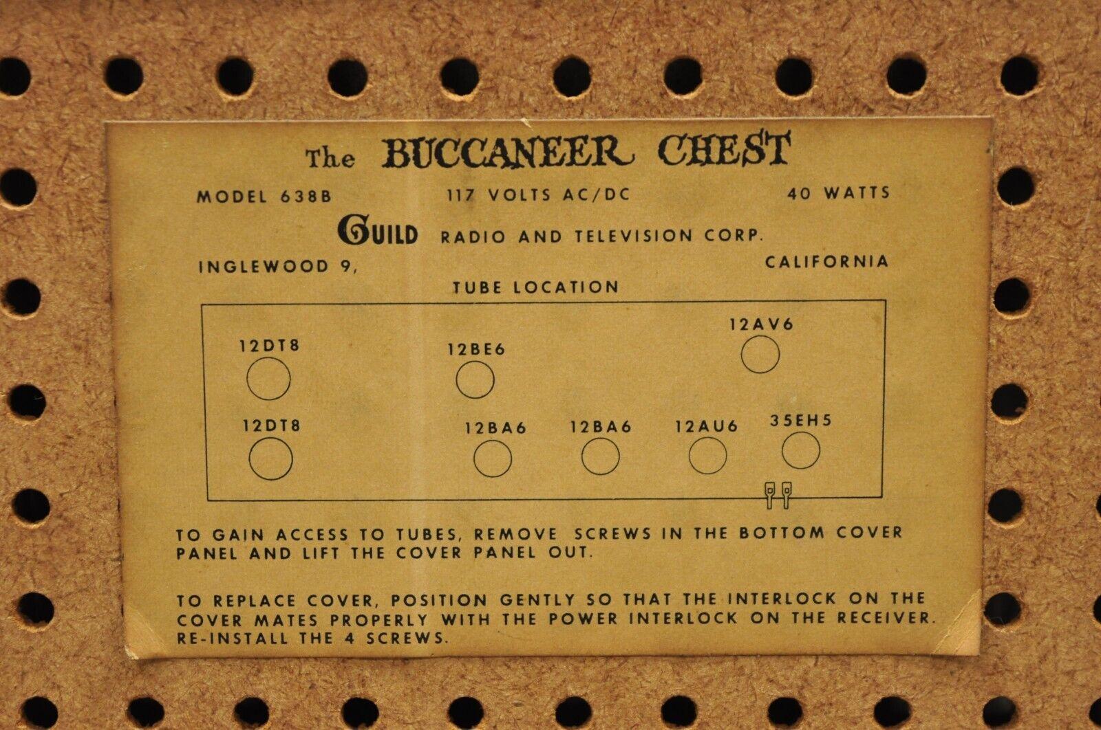 Buccaneer Chest by Guild Vintage AM/FM Radio Pirate Treasure Chest Radio 2