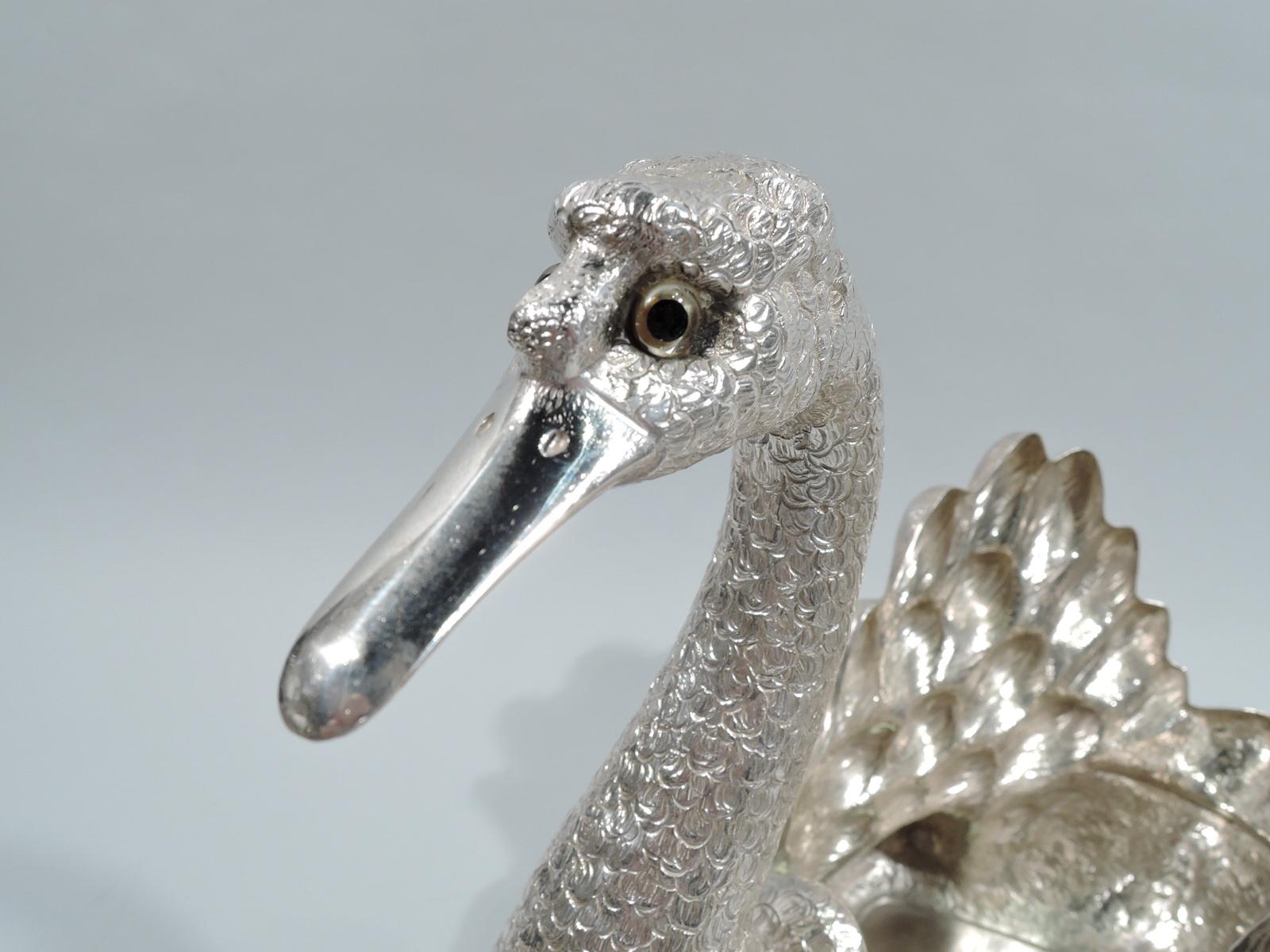 The Buccellati Big Bird-Italian Sterling Silver Swan Centerpiece Bowl In Excellent Condition In New York, NY