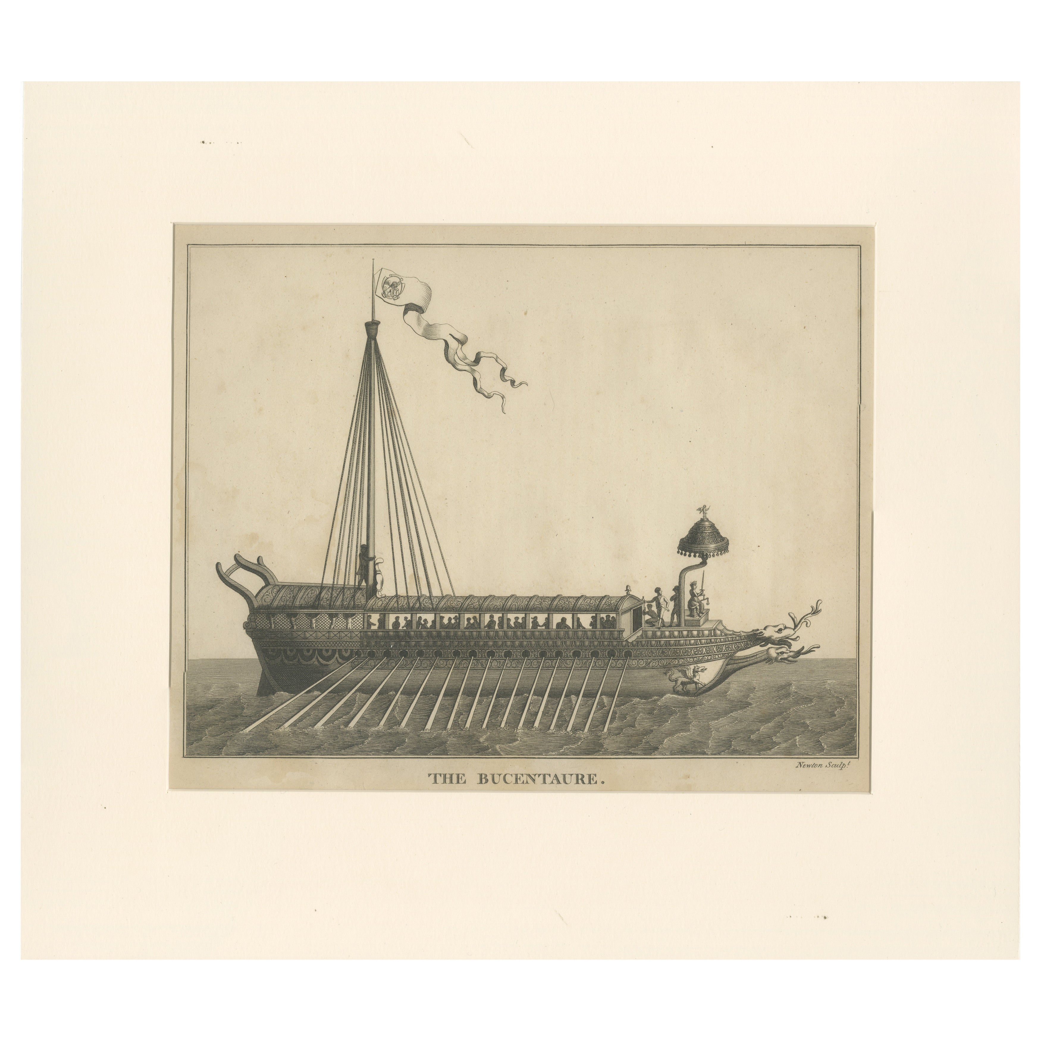 Le Bucentaure - Gravure ancienne de la péniche d'État vénitienne, C.I.C. en vente