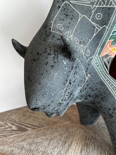 "the Buffalo" Modern Geometric Ceramic Sculpture by Gene and Rebecca Tobey