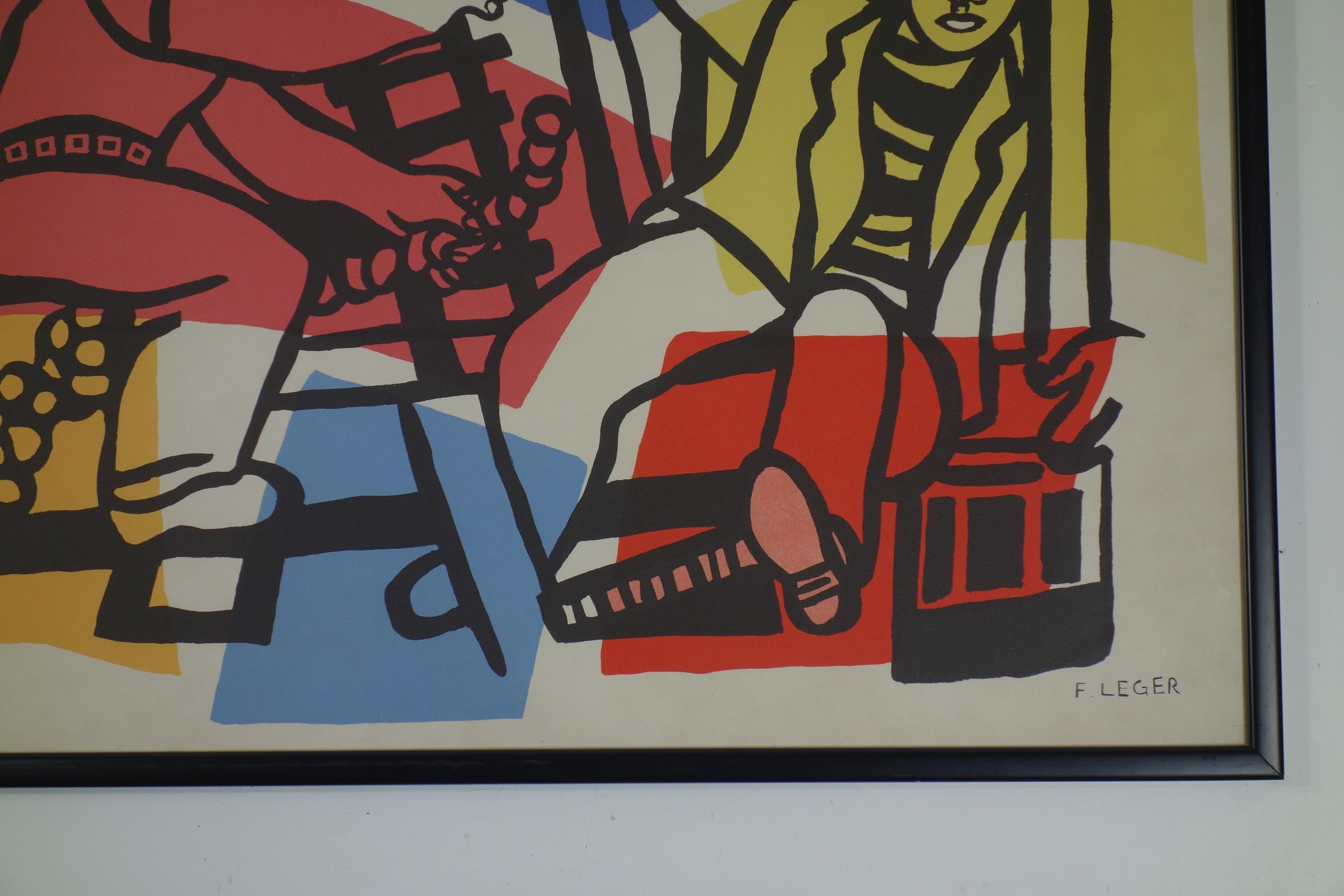 „The Builders“ Fernand Leger Litographenbogen, Französisch, 1950 (Moderne der Mitte des Jahrhunderts) im Angebot