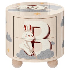 The Bunny Nightstand – Handcrafted Marquetry Nightstand