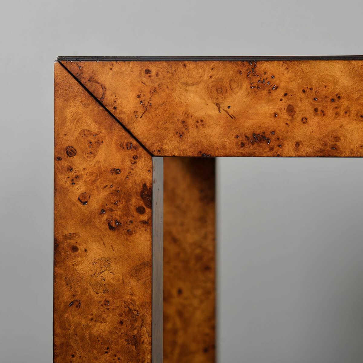 Contemporary The Burl Wood Parson Desk For Sale