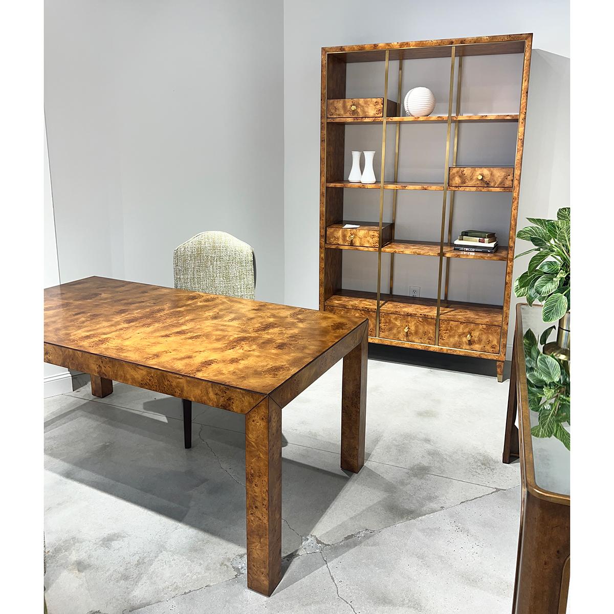 The Burl Wood Parson Desk For Sale 1