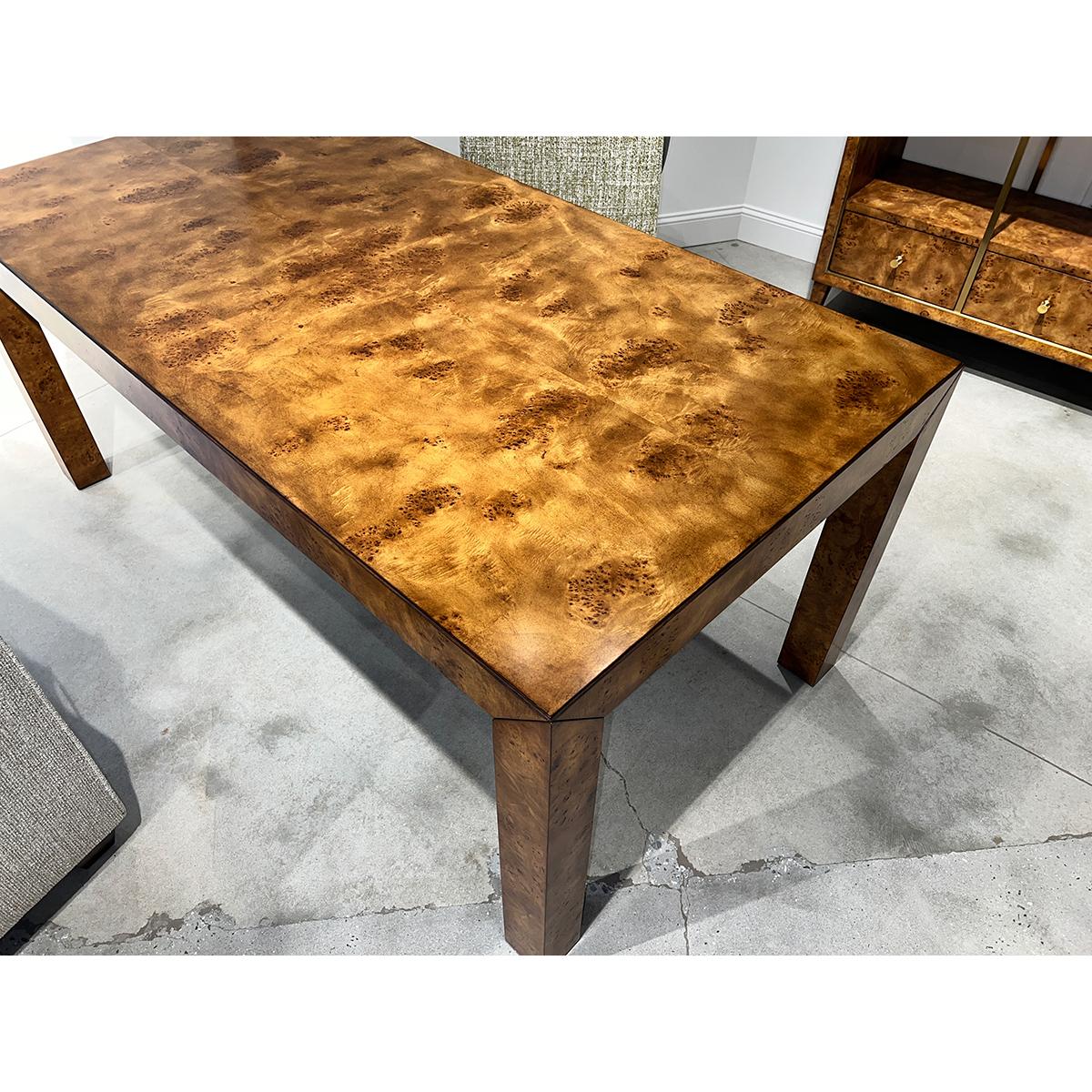 The Burl Wood Parson Desk For Sale 3