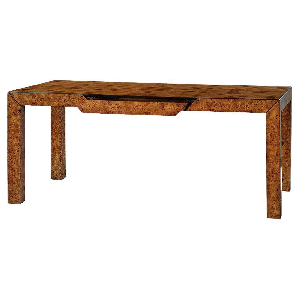 The Burl Wood Parson Desk For Sale