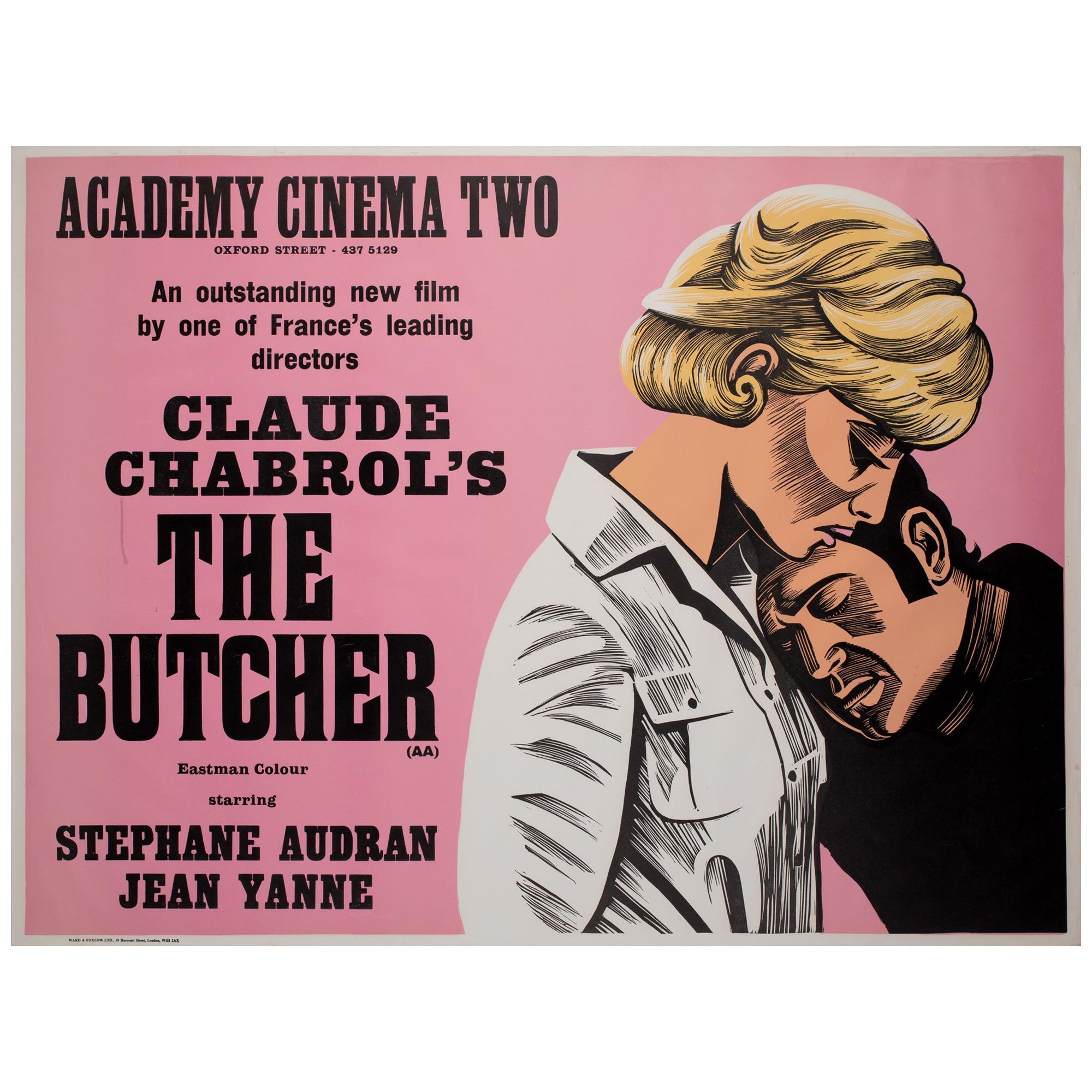 The Butcher 1972 Academy Cinema London UK Quad Film Poster, Strausfeld For Sale