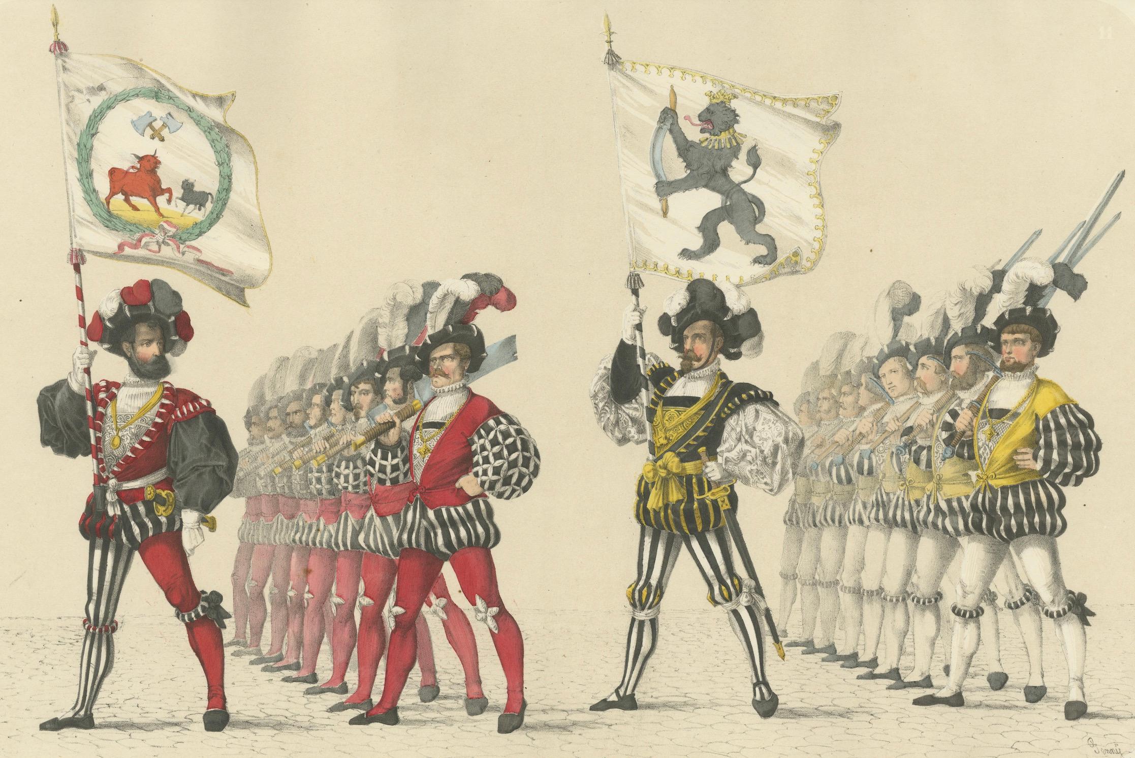The Butcher's and Tanner's Guilds - A Display of Swiss Craft and Tradition, 1855 (Mittleres 19. Jahrhundert) im Angebot