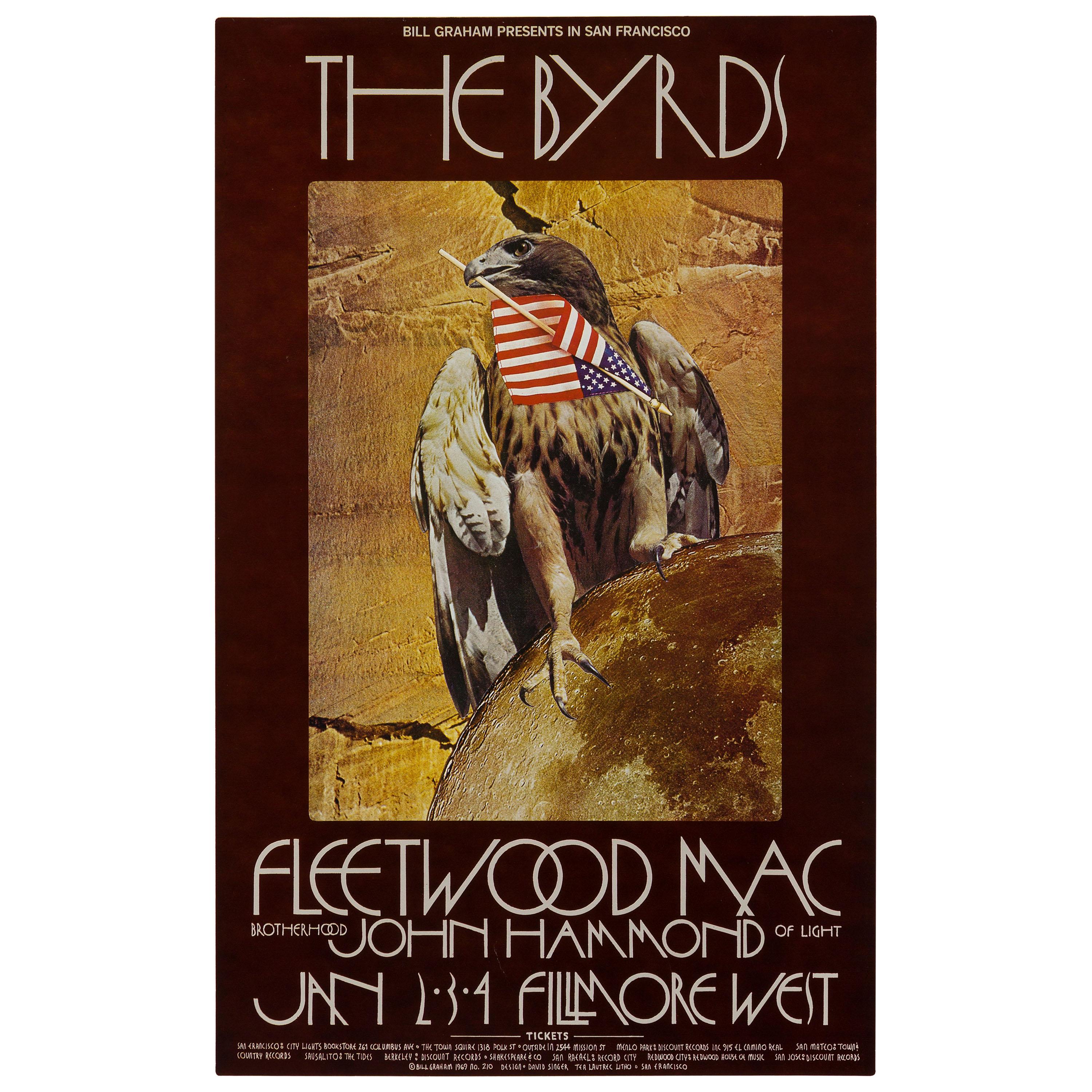 "The Byrds and Fleetwood Mac" Original Vintage US Concert Poster, 1970