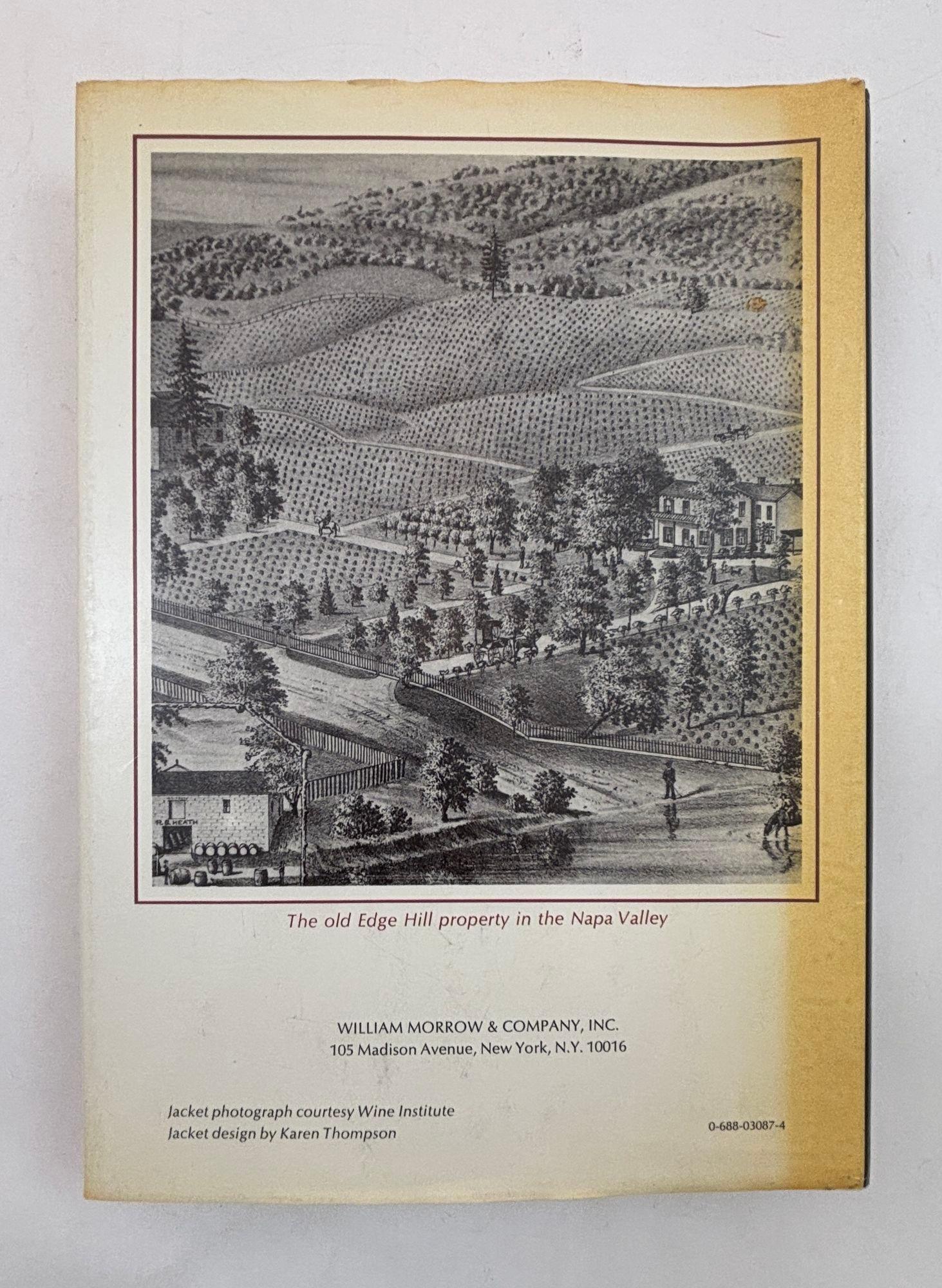 The California Wine Book by Bob Thompson, Hugh Johnson. !st Edition by Morrow, 1976.Publisher description: This book, based on 15 years of close observation, is intended to explain wine districts and the resulting wines for the studious connoisseur