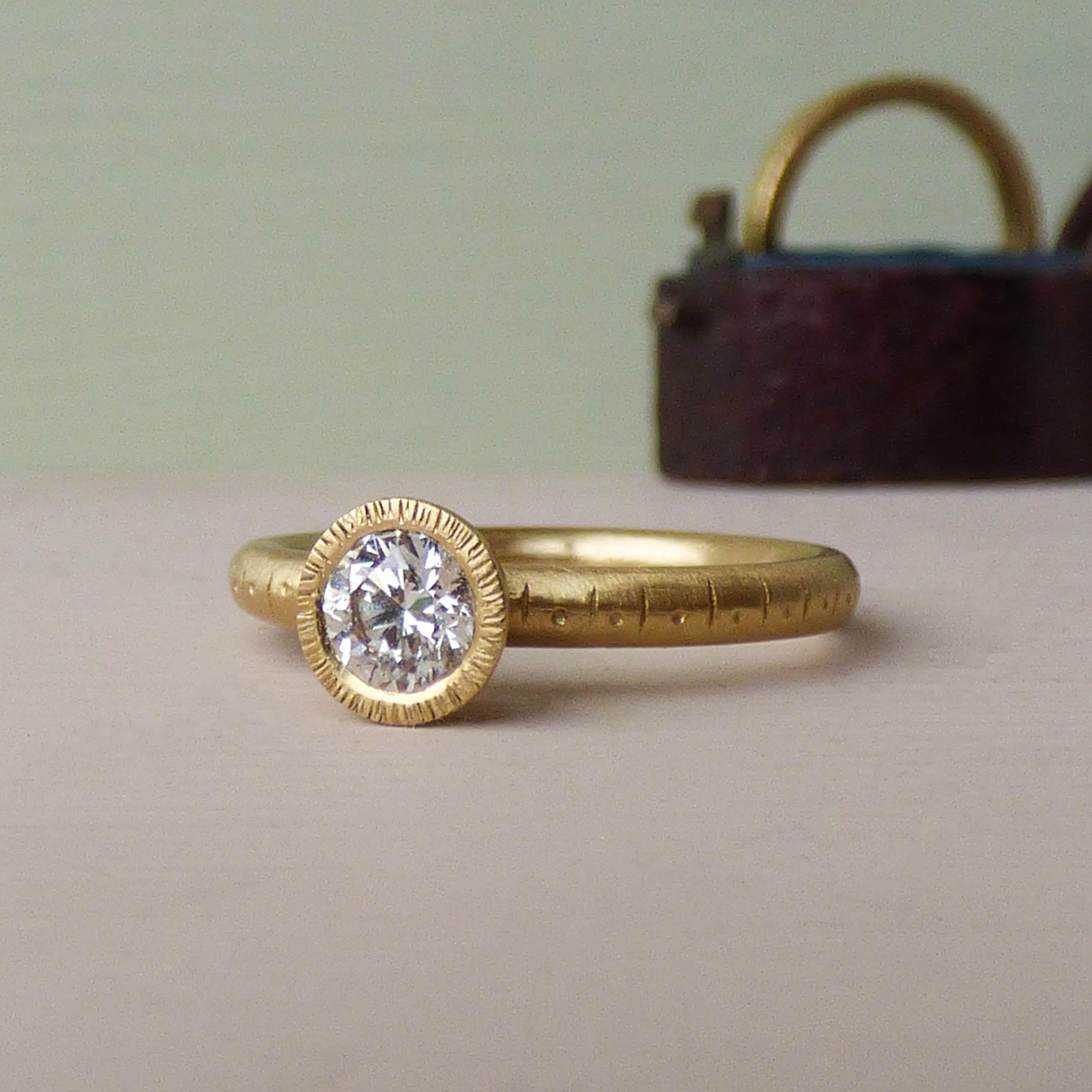 For Sale:  The Callie Ethical Engagement Ring CanadaMark 0.4 carat Diamond 18ct Gold 4