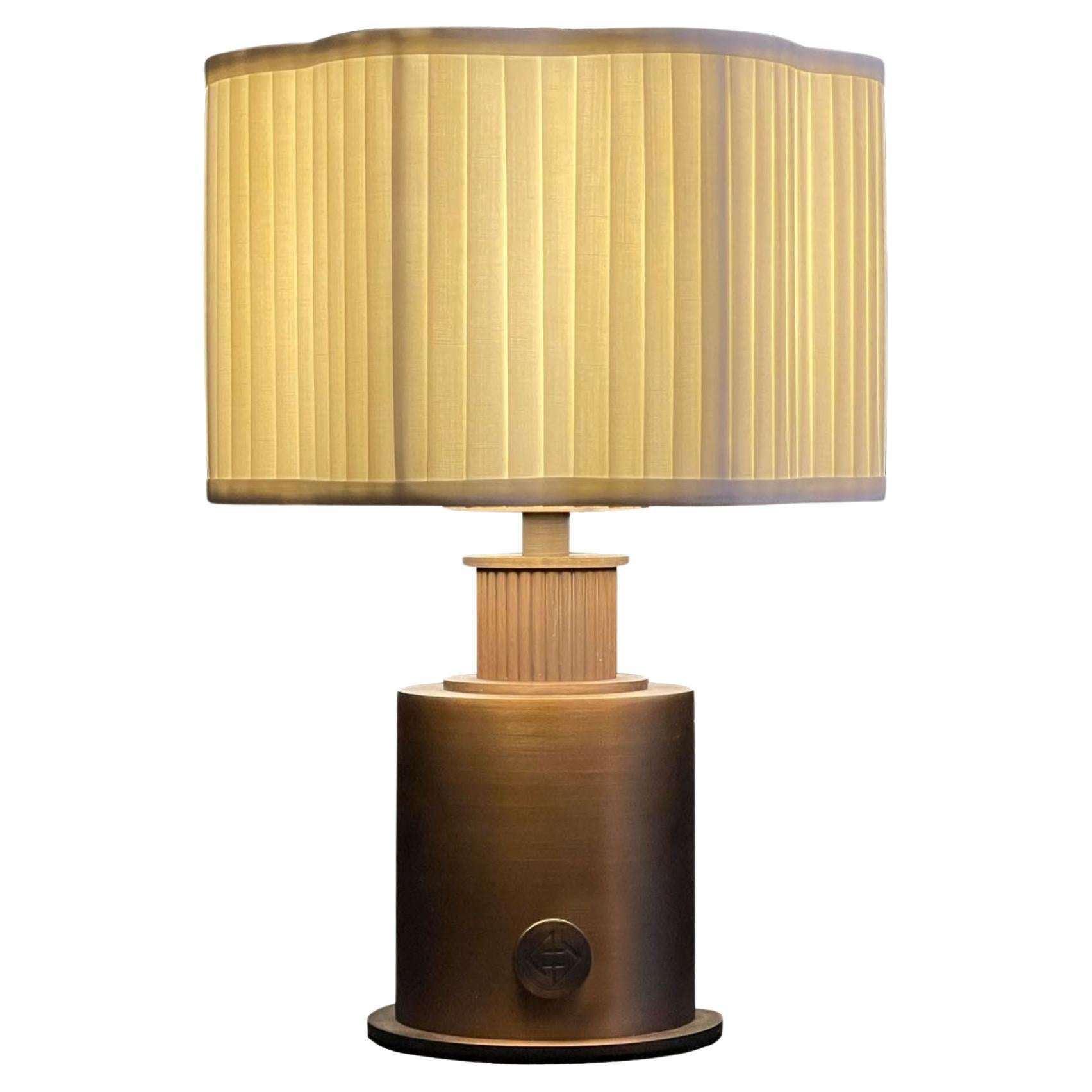 THe Camellia Portable LED Lamp in Glass and Bronze by André Fu Living For Sale