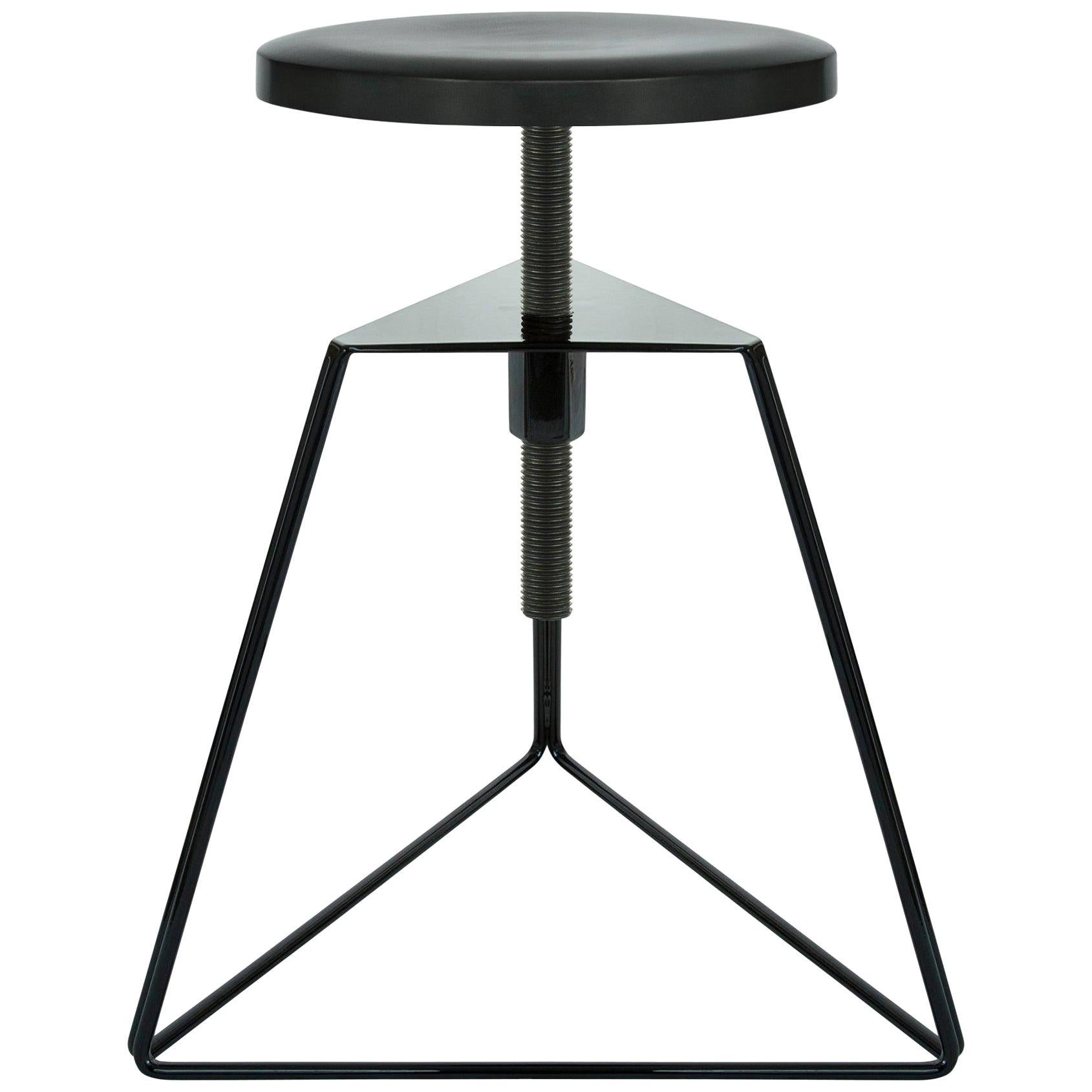 Camp Stool, Black and Charcoal, Adjustable Height, 100% USA Made For Sale