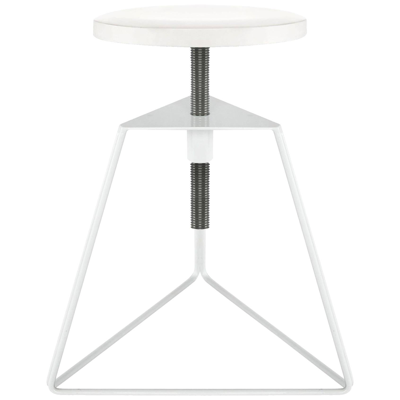 Camp Stool, White Marble, Adjustable Height Stool, 18 Variations, USA Made For Sale