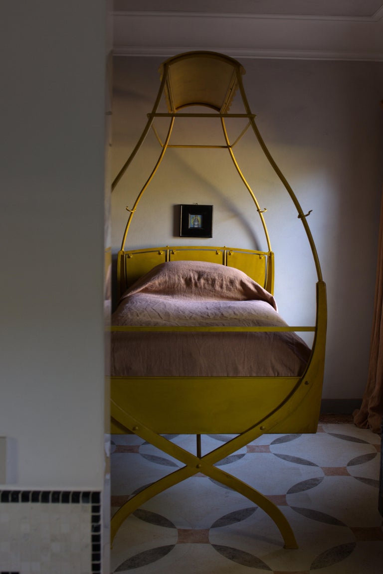Canary Bed, Painted Steel XFrame Bed, Part Fairground Ride and Part