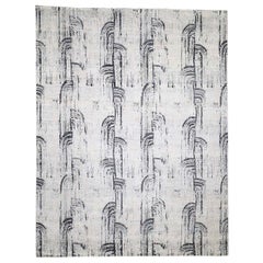 The Cane Pure Silk with Oxidized Wool Hand knotted Runner Oriental Rug