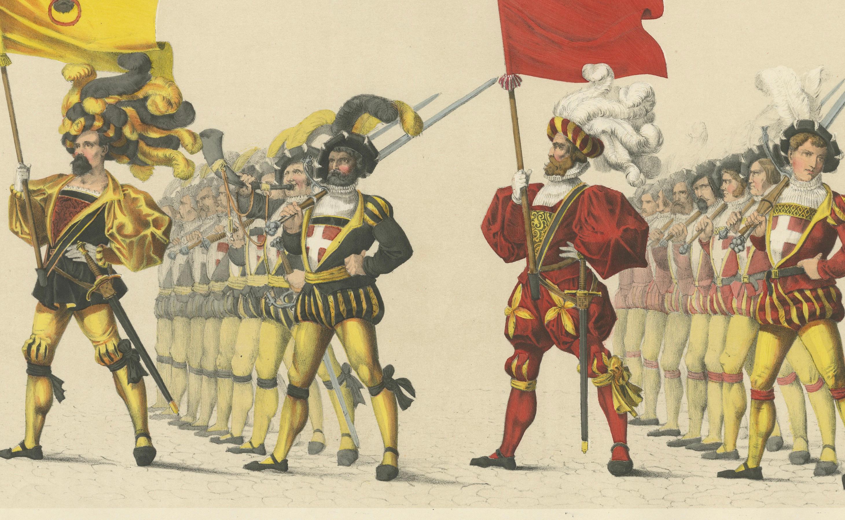 The Cantons of Uri and Schwyz - A Celebration of Swiss Heritage & Strength, 1855 im Zustand „Gut“ im Angebot in Langweer, NL