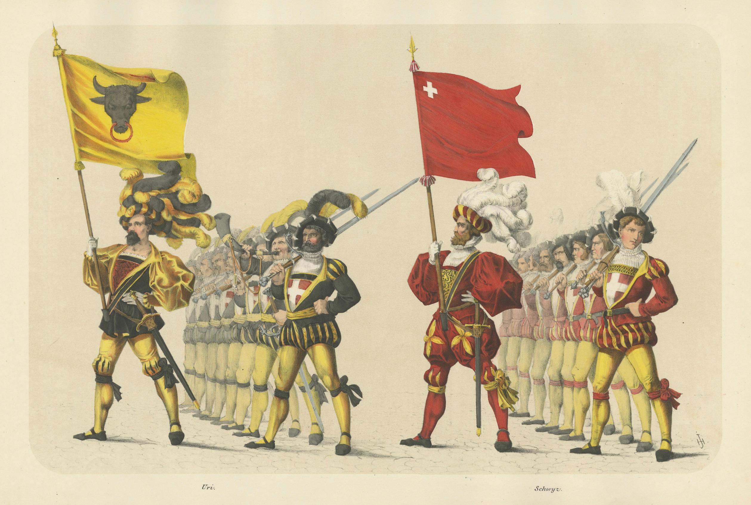 The Cantons of Uri and Schwyz - A Celebration of Swiss Heritage & Strength, 1855 im Angebot 3