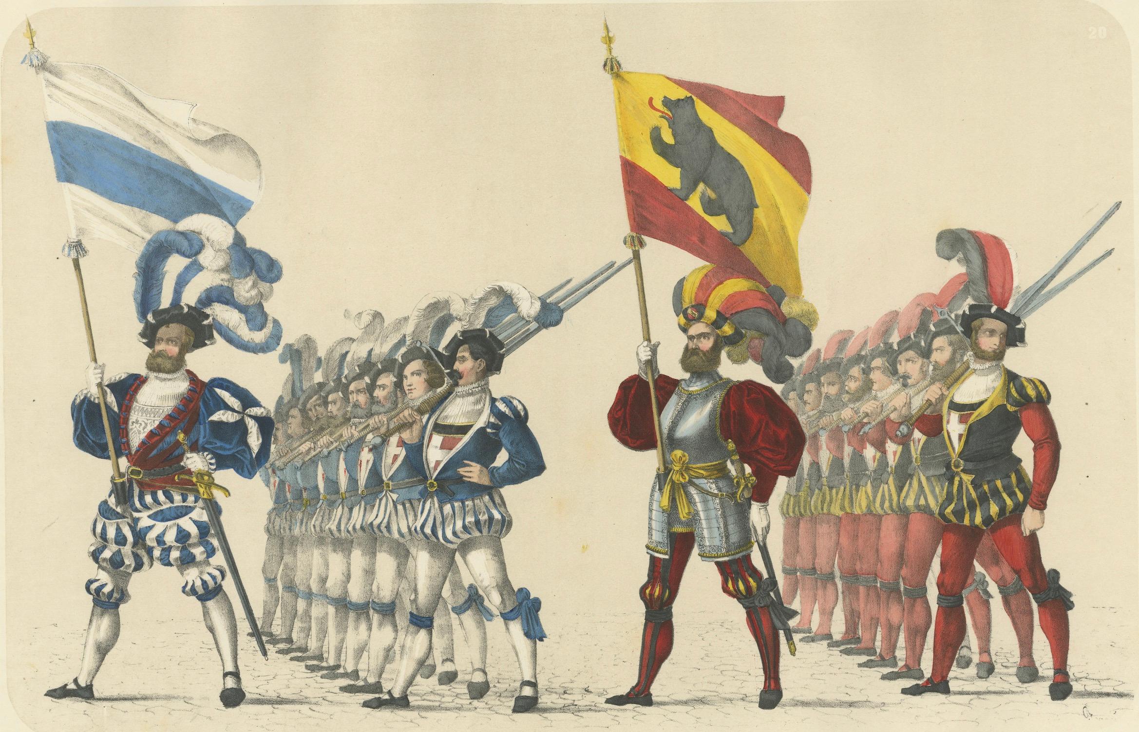 The Cantons of Zug and Bern - A Display of Swiss Military and Civic Pride, 1855 (Les cantons de Zoug et de Berne - Une démonstration de la fierté militaire et civique de la Suisse) en vente 2