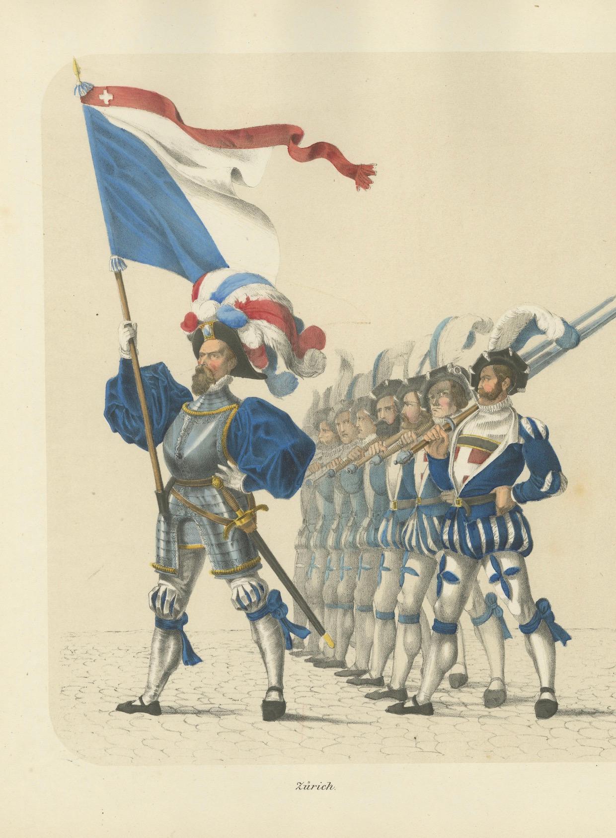 The Cantons of Zurich and Glarus - A Symbolic Procession of Power & Faith, 1855 en vente 2