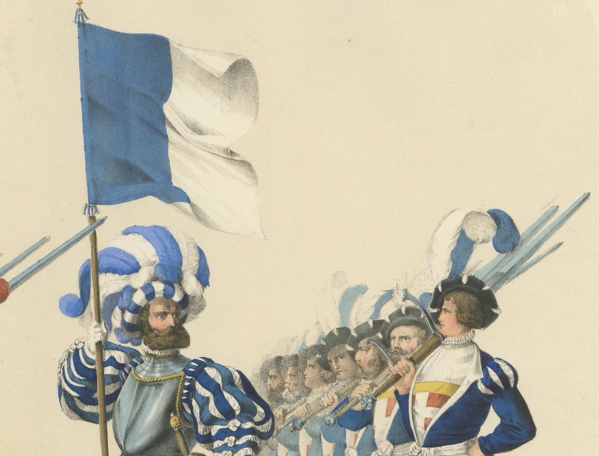 The Cantons Unterwalden and Lucerne – Display of Swiss Unity and Tradition, 1855 In Good Condition For Sale In Langweer, NL
