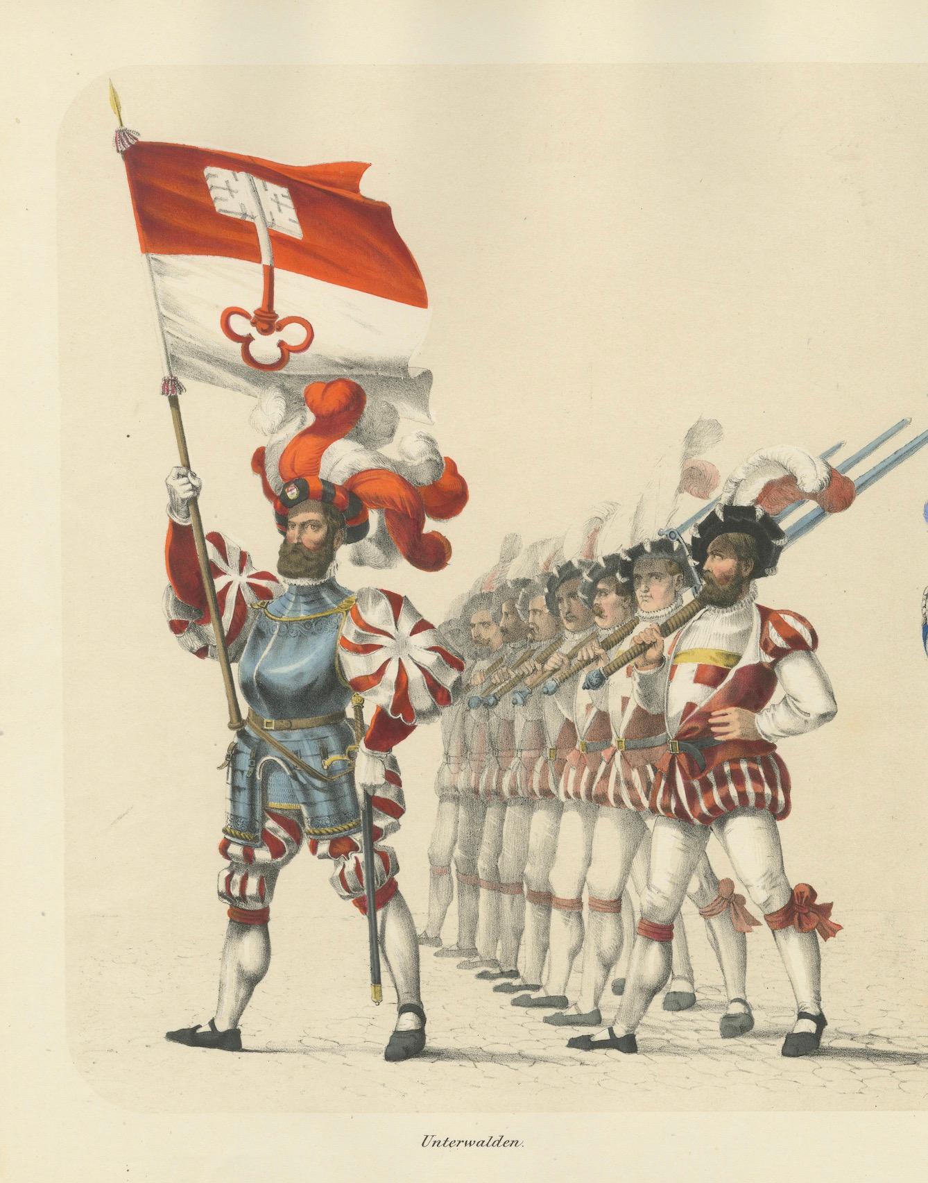 The Cantons Unterwalden and Lucerne – Display of Swiss Unity and Tradition, 1855 For Sale 1