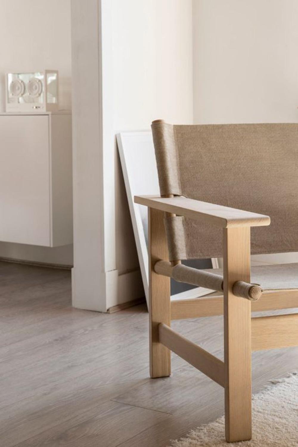 Scandinavian Modern The Canvas Chair in light oiled oak / canvas by Børge Mogensen for Fredericia For Sale