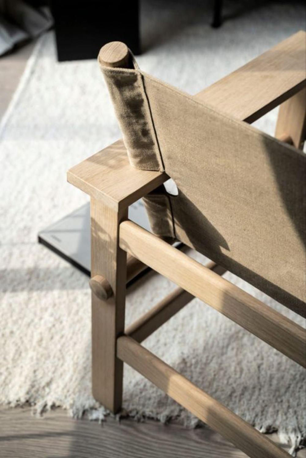 Croatian The Canvas Chair in light oiled oak / canvas by Børge Mogensen for Fredericia For Sale