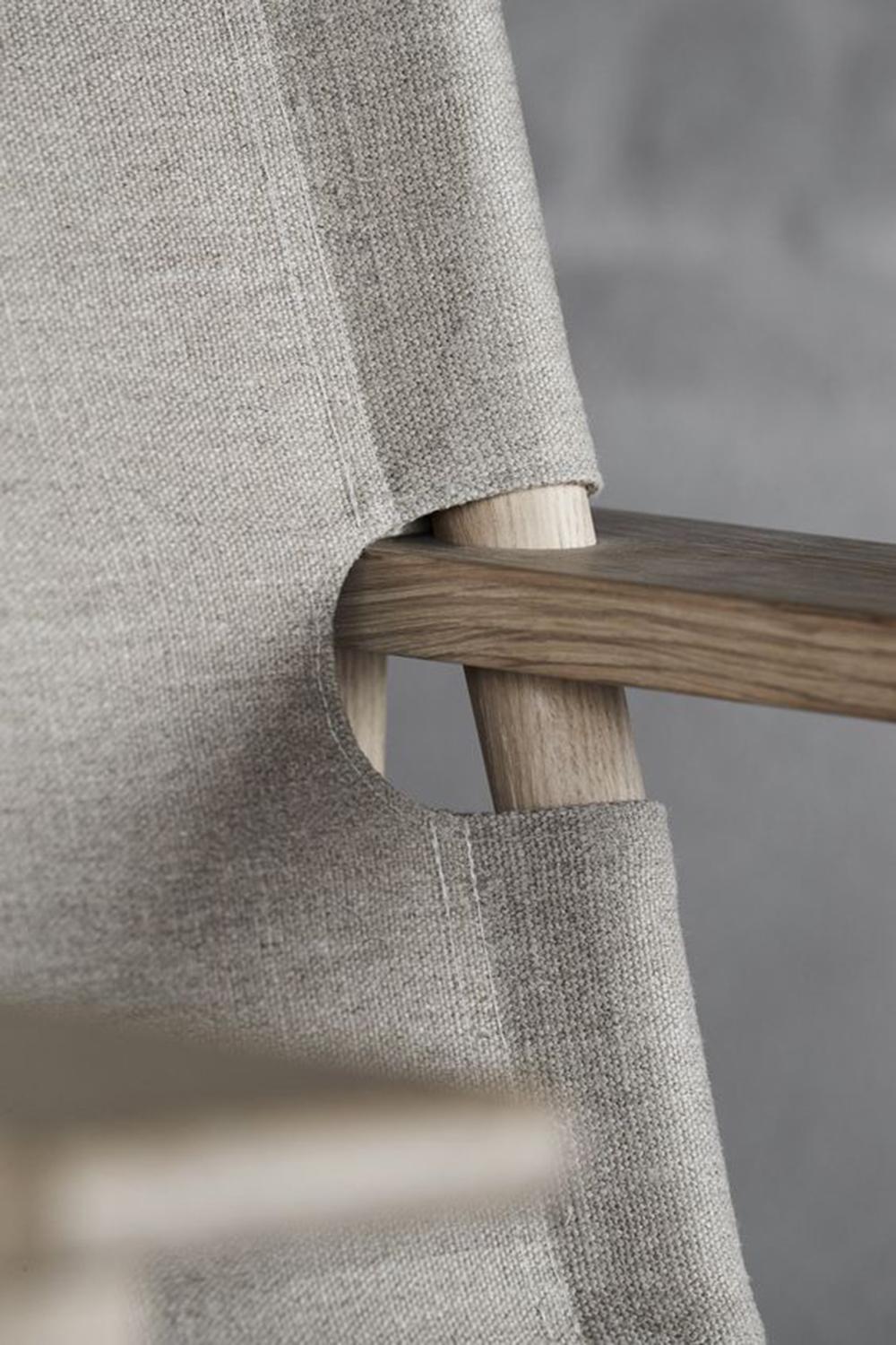 Oiled The Canvas Chair in light oiled oak / canvas by Børge Mogensen for Fredericia For Sale