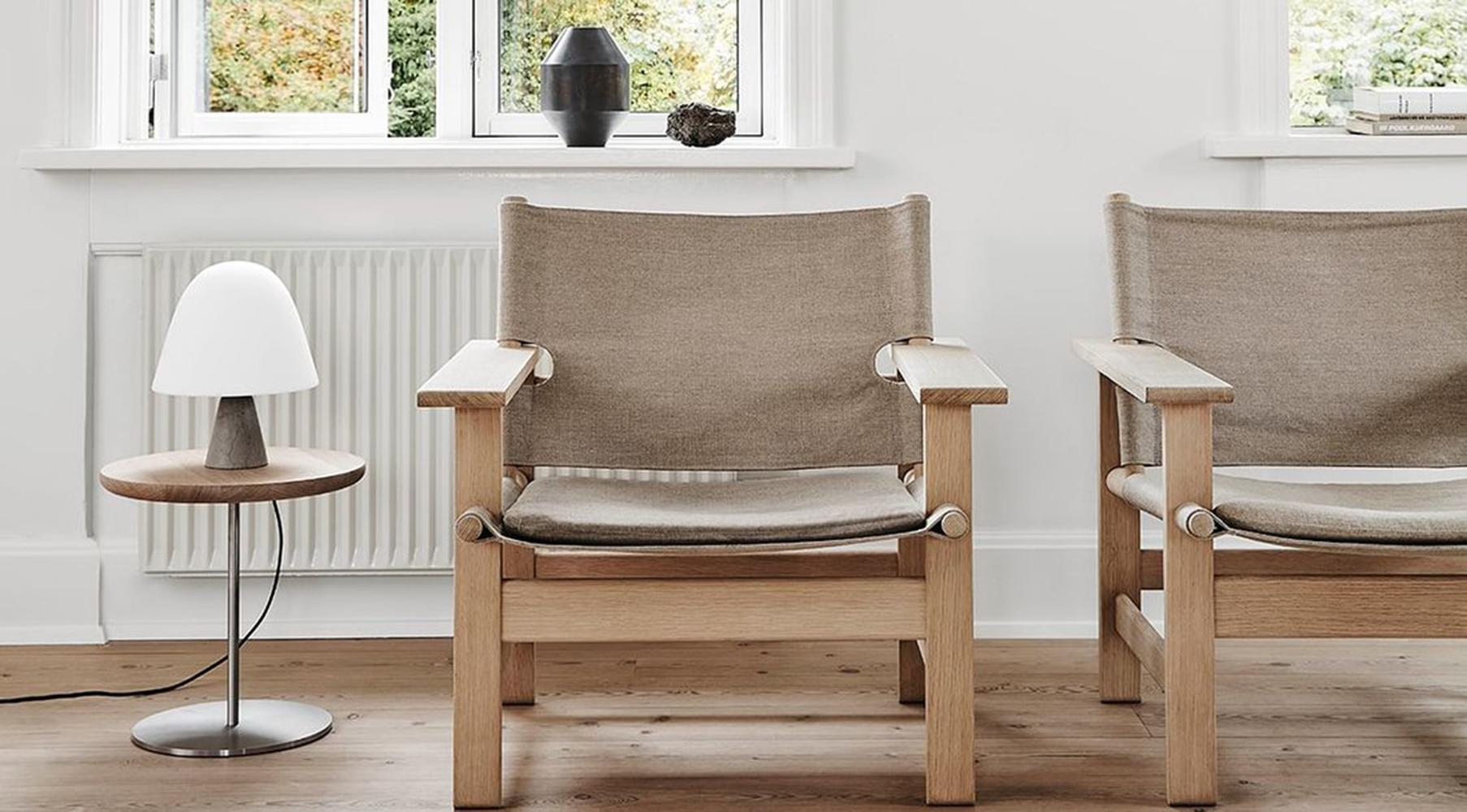 The Canvas Chair in light oiled oak / canvas by Børge Mogensen for Fredericia In New Condition For Sale In Dubai, AE