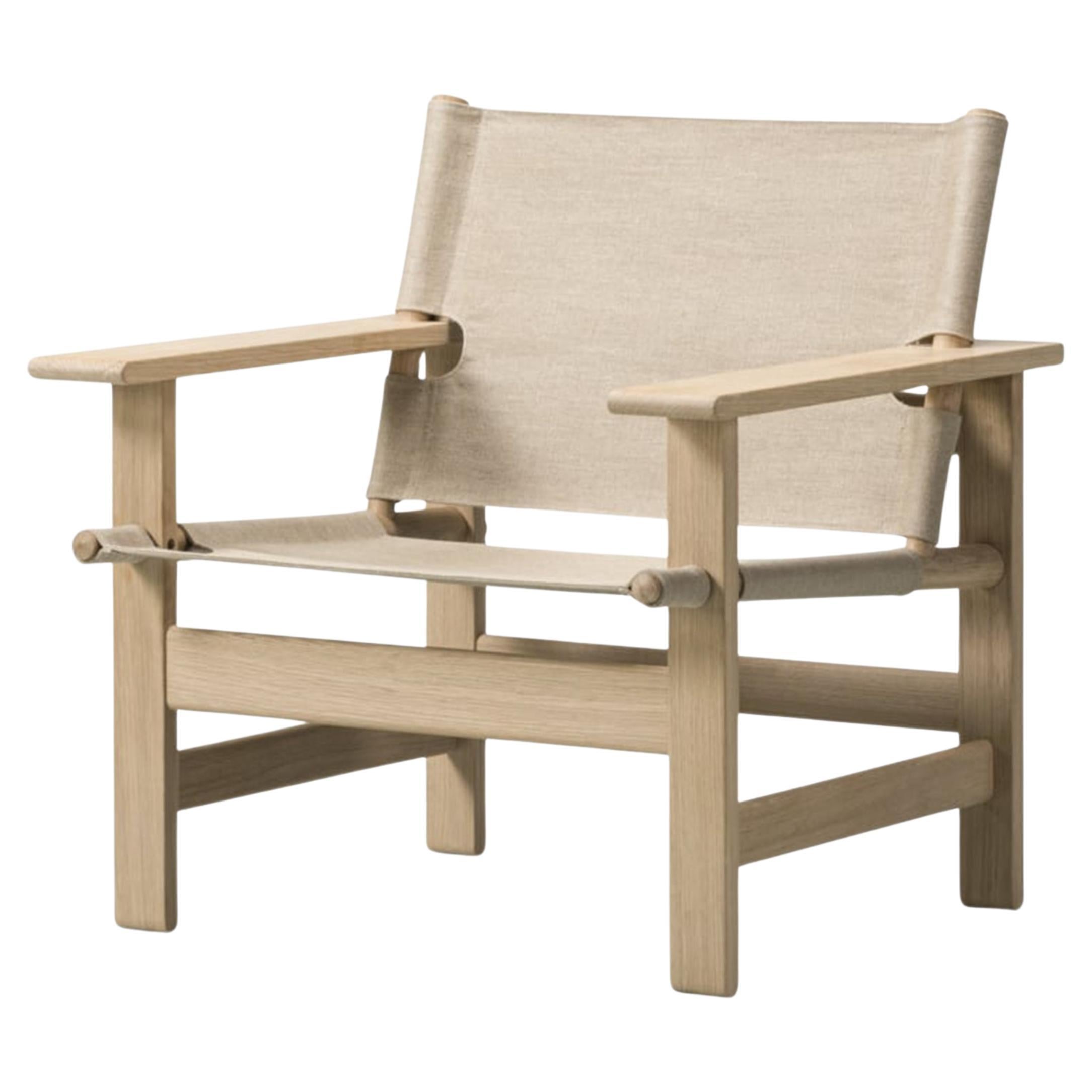 The Canvas Chair aus hell geölter Eiche / Canvas von Børge Mogensen für Fredericia im Angebot