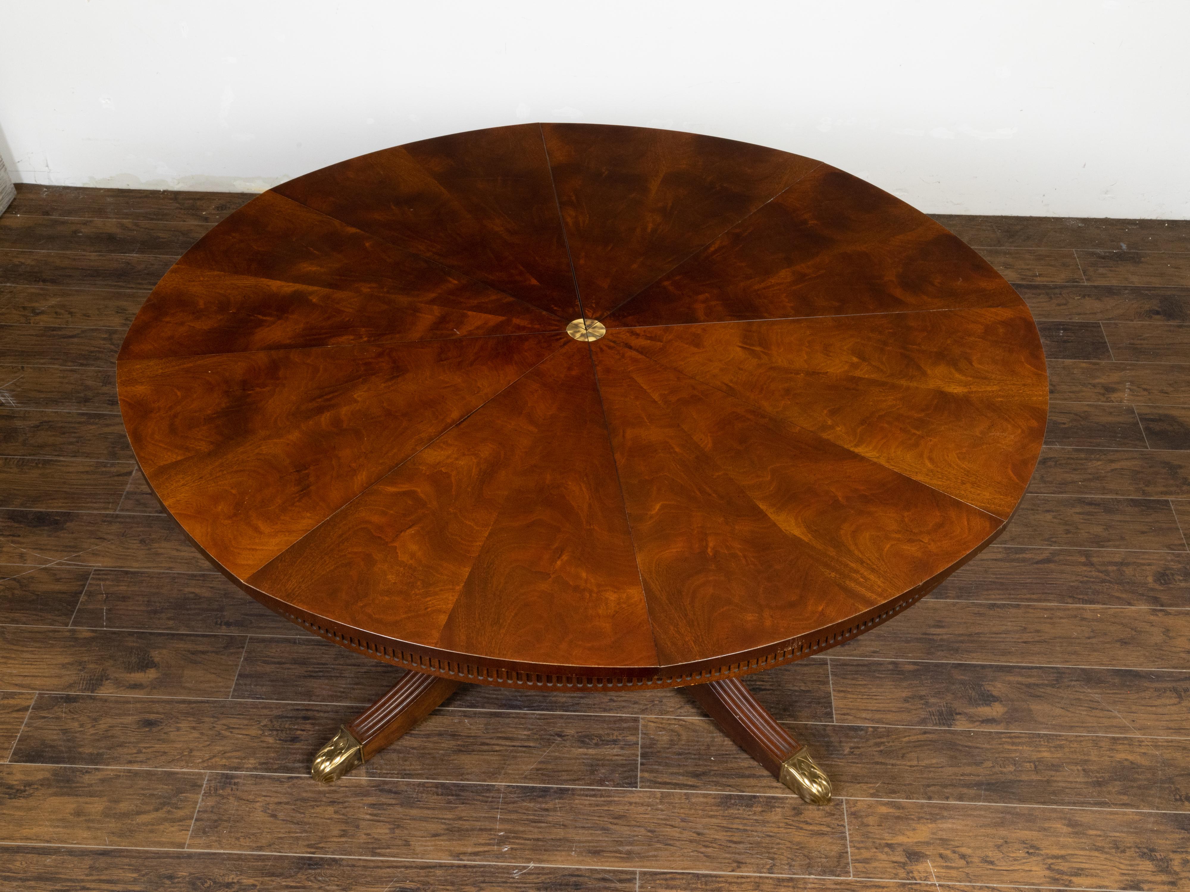 American The Capstan, Baker Furniture Vintage Mahogany Dining Table with Extending Top